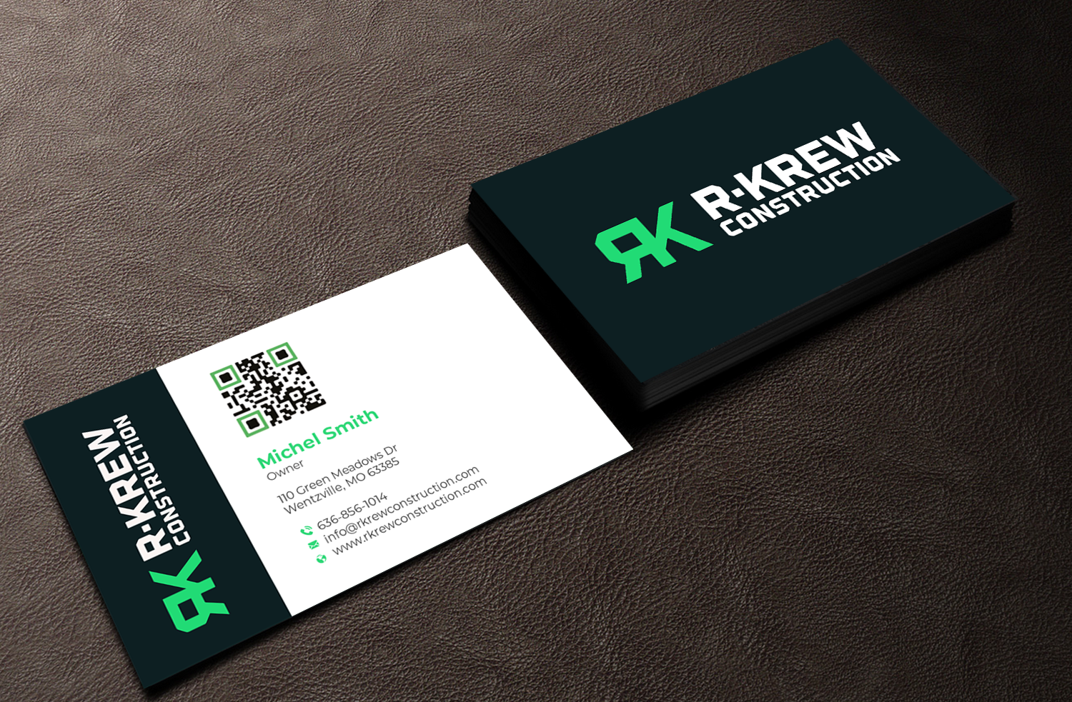 Business Card Design by Graphixpointt for RKREW Construction | Design #32172506
