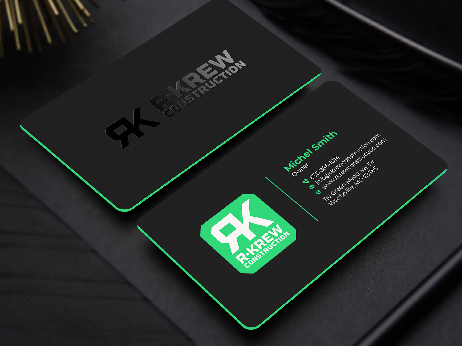 Business Card Design by Graphixpointt for RKREW Construction | Design #32172525