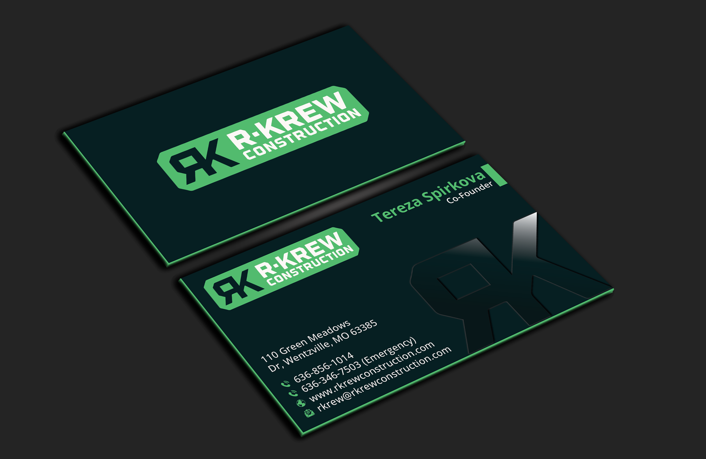 Business Card Design by DesignerShahadat for RKREW Construction | Design #32172706