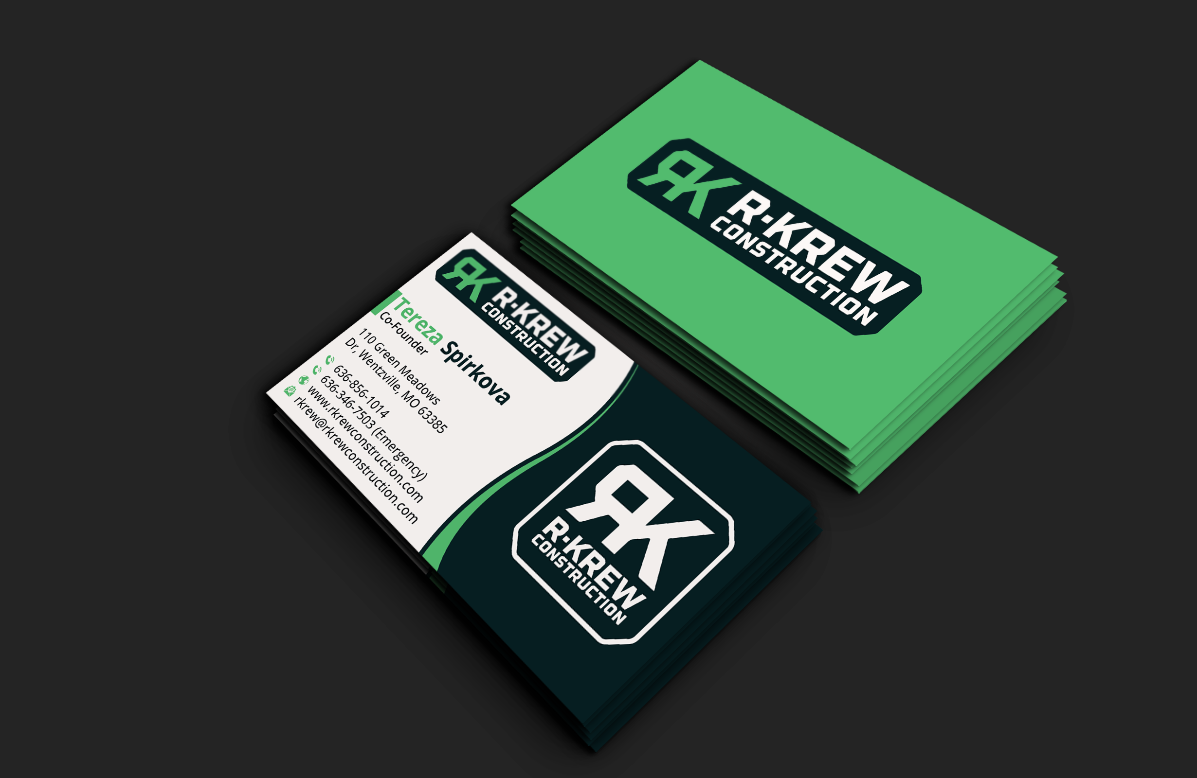 Business Card Design by DesignerShahadat for RKREW Construction | Design #32173396