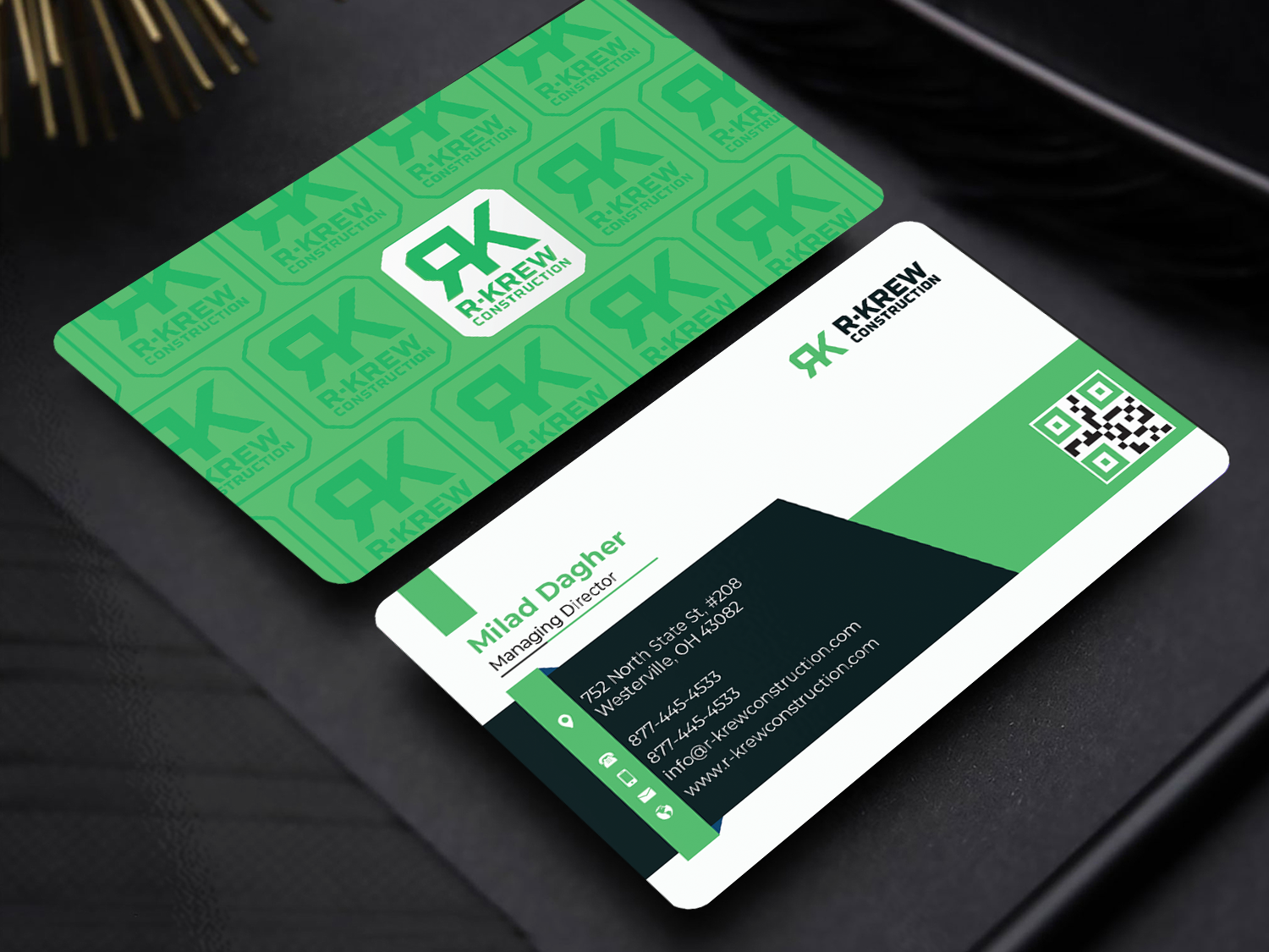 Business Card Design by Innovative Graphix for RKREW Construction | Design #32176759