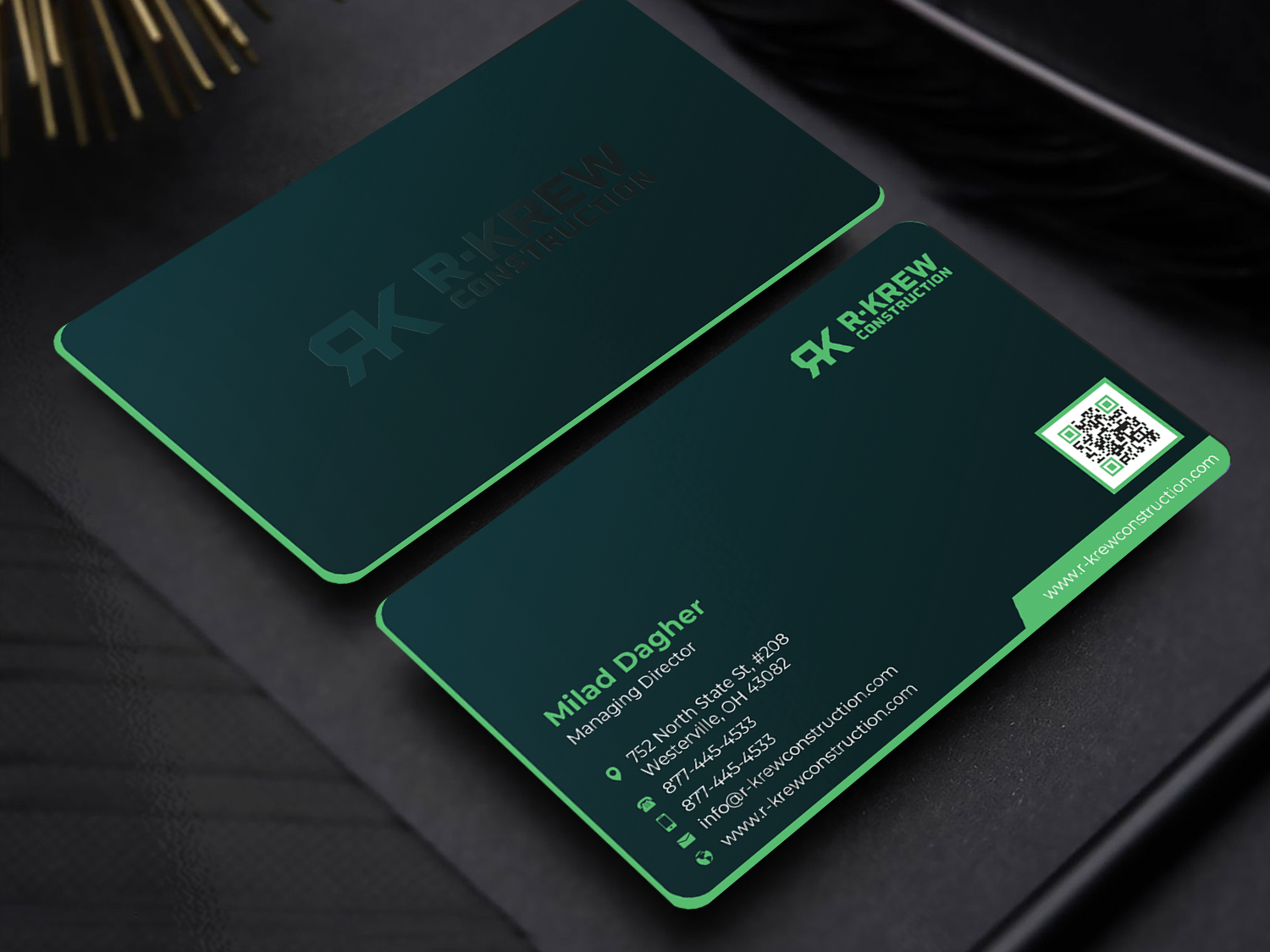 Diseño de Tarjeta de Presentación por Innovative Graphix para RKREW Construction | Diseño #32177660