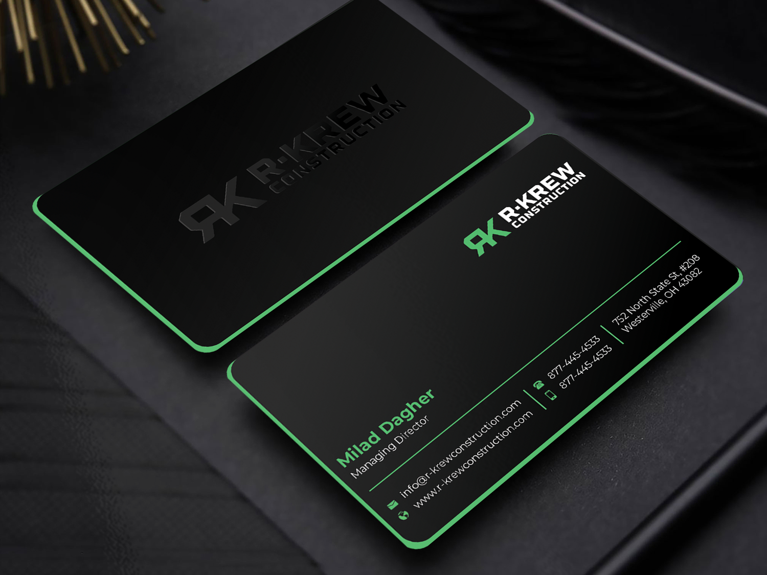 Business Card Design by Innovative Graphix for RKREW Construction | Design #32195726