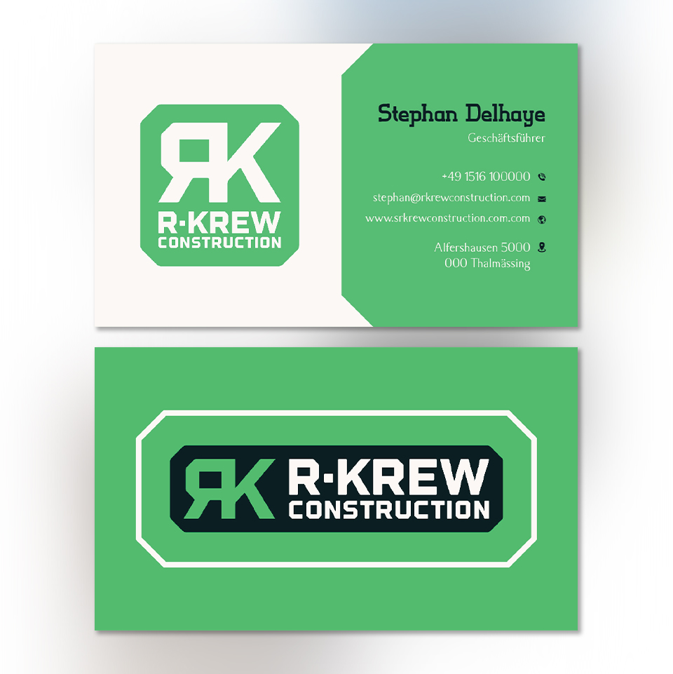 Business Card Design by YourLogoMaster for RKREW Construction | Design #32195535