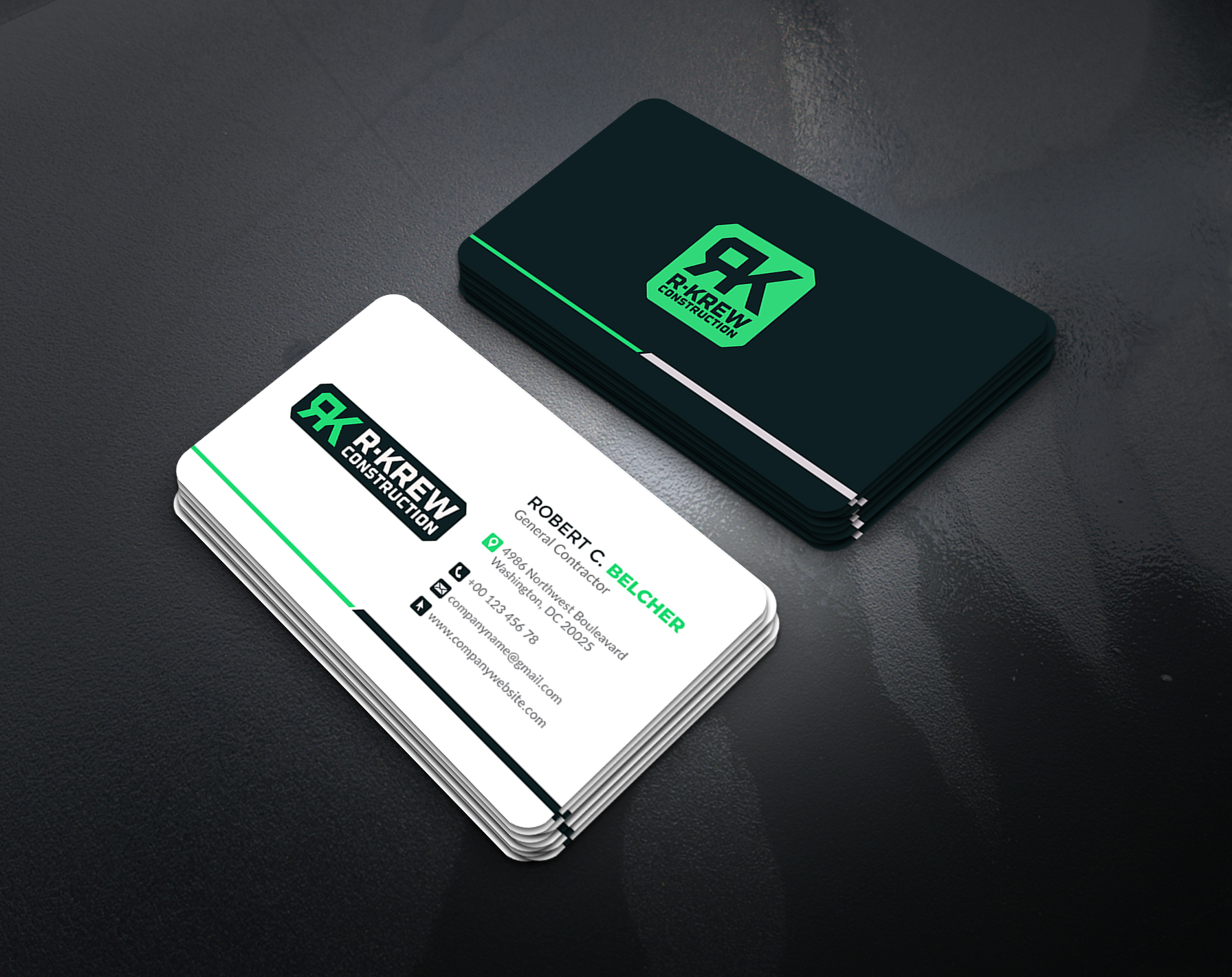 Diseño de Tarjeta de Presentación por artbitin para RKREW Construction | Diseño #32181322