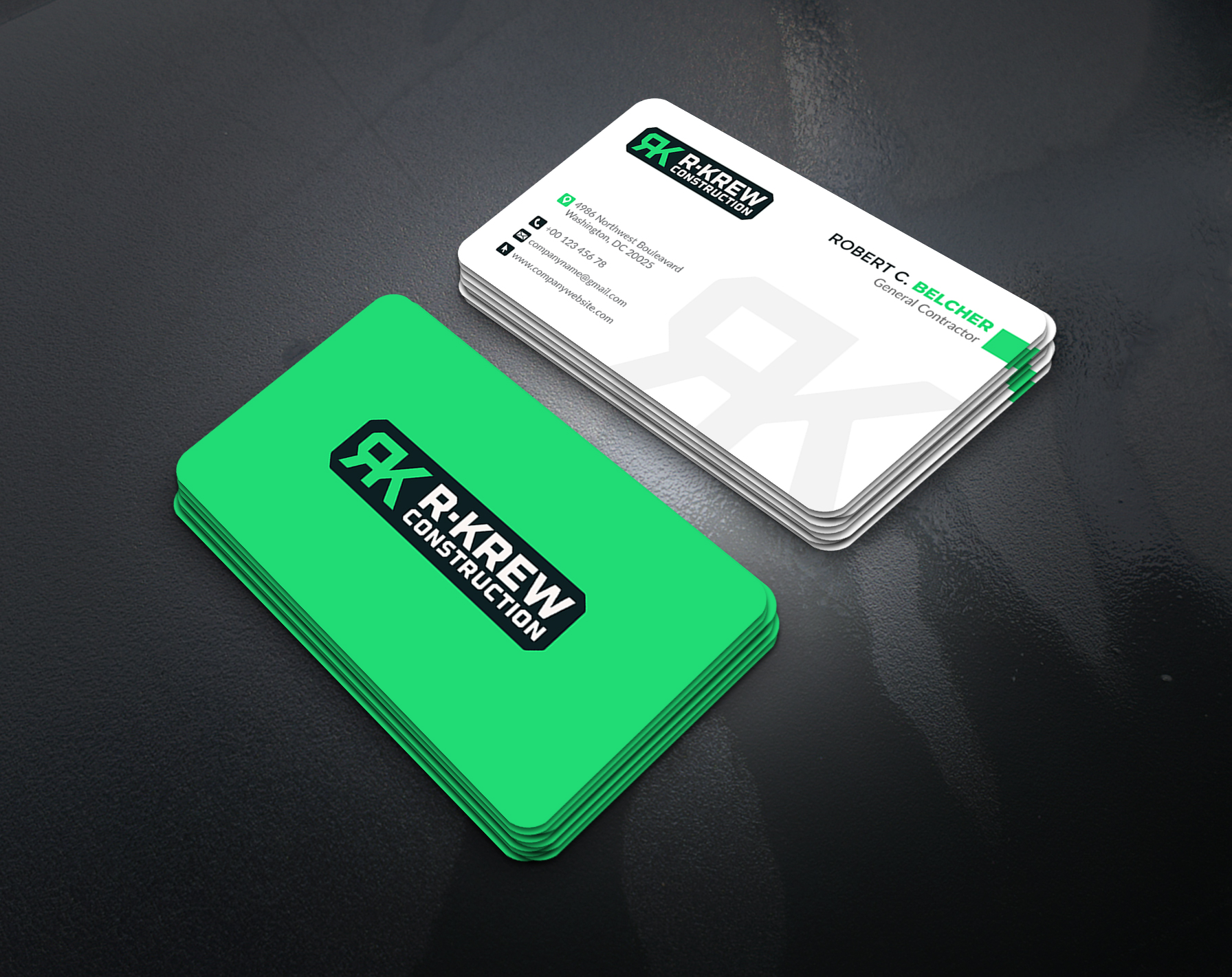 Diseño de Tarjeta de Presentación por artbitin para RKREW Construction | Diseño #32181323