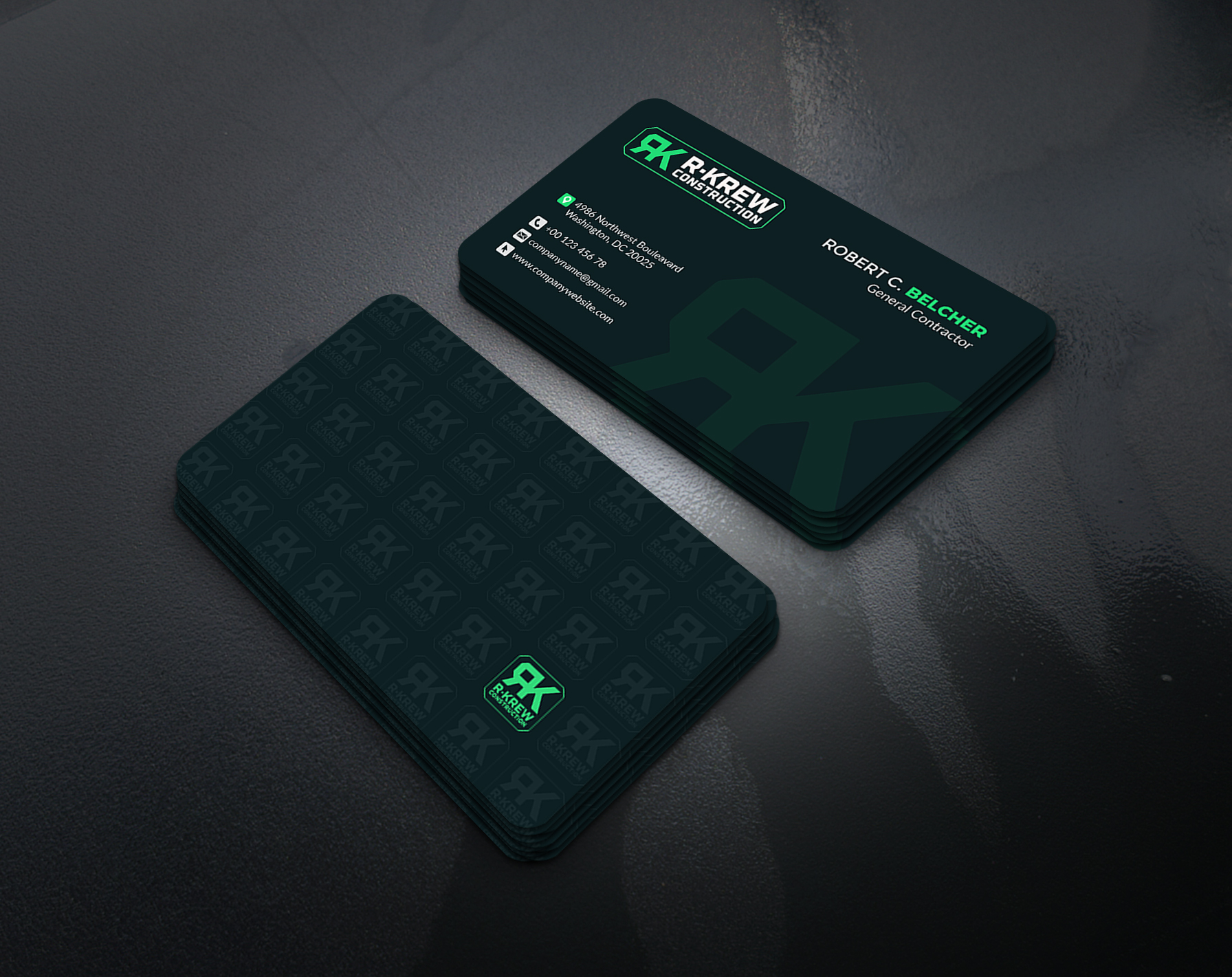 Diseño de Tarjeta de Presentación por artbitin para RKREW Construction | Diseño #32181329