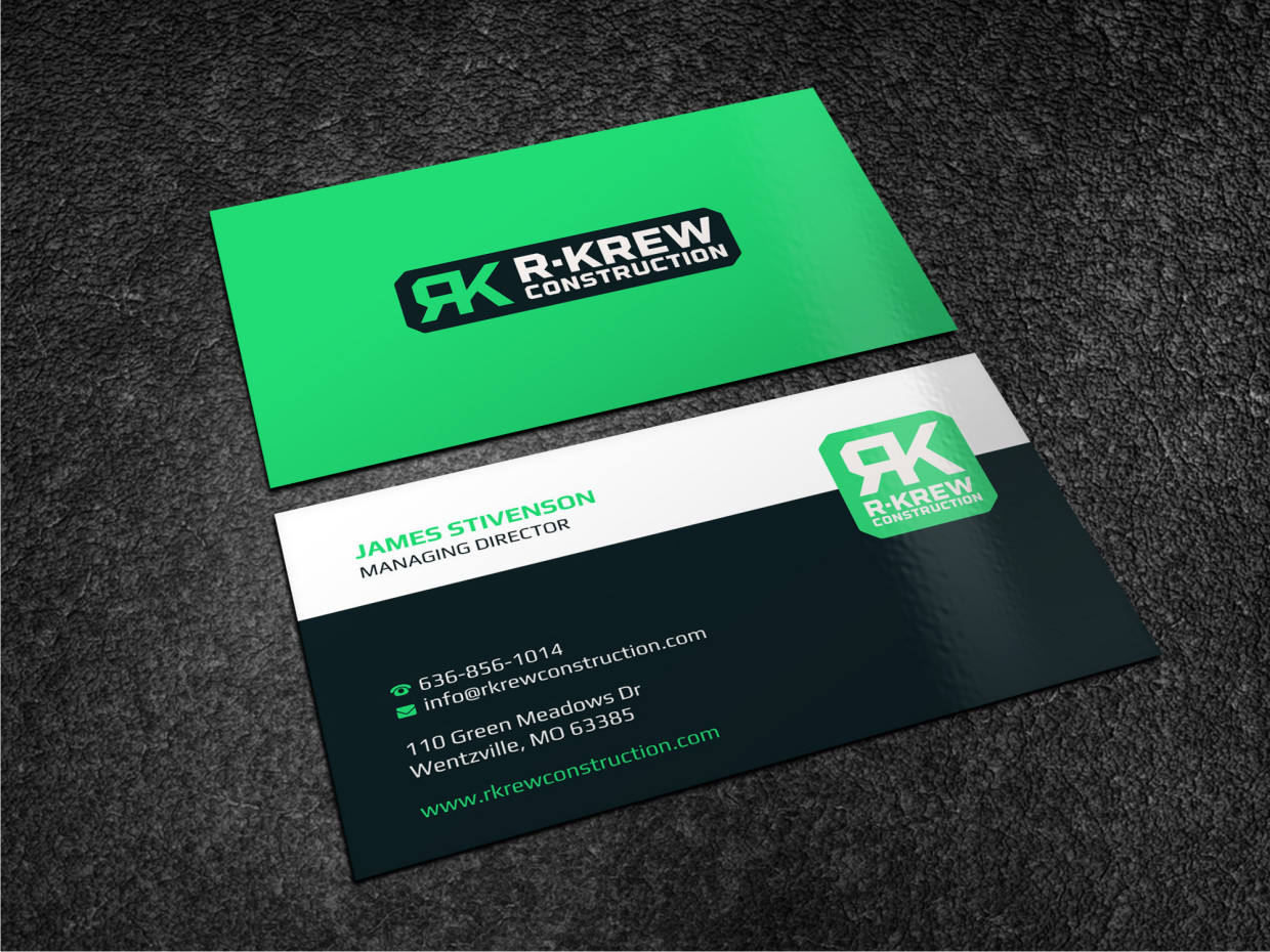 Business Card Design by Atvento Graphics for RKREW Construction | Design #32172407