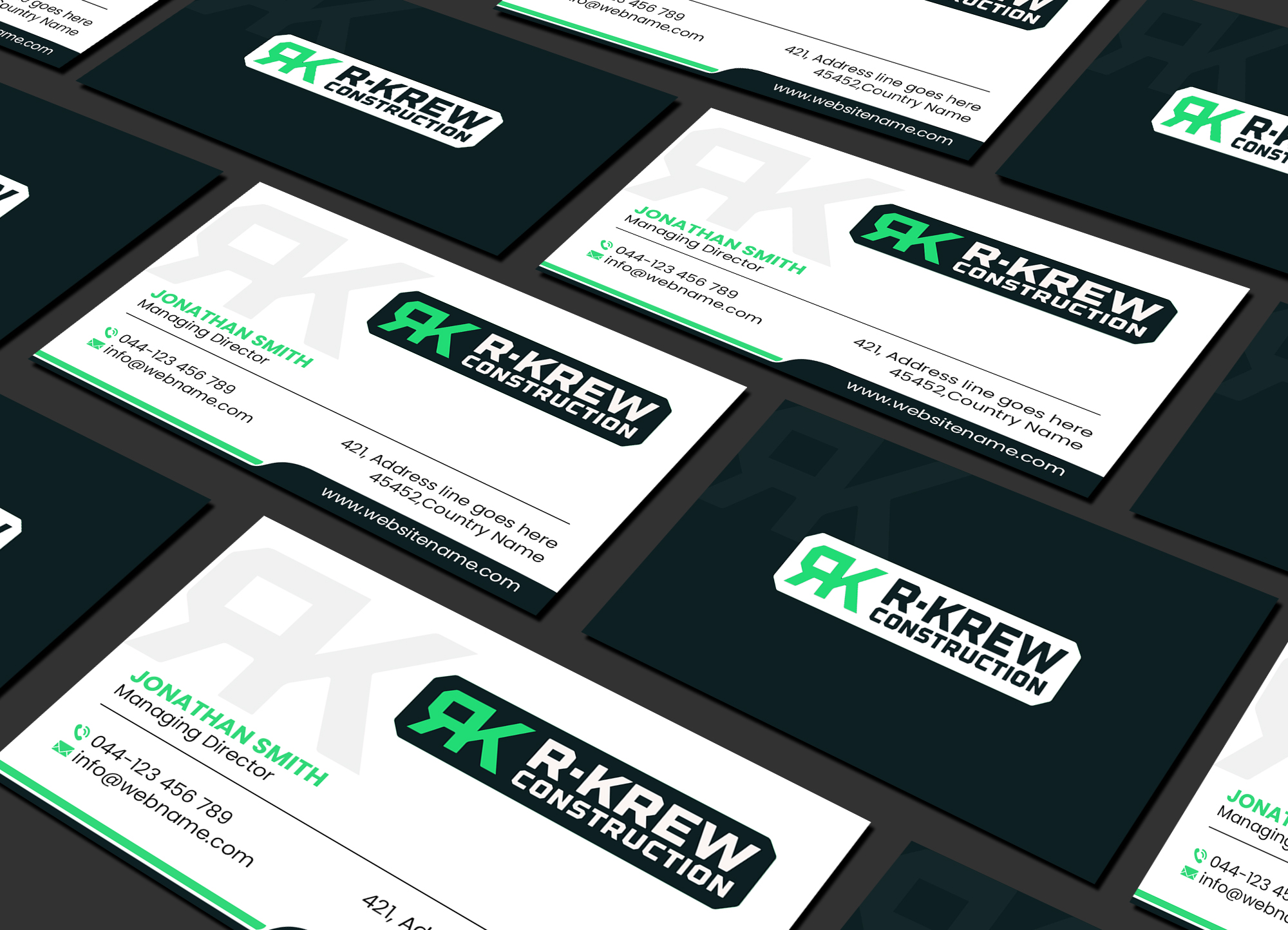 Diseño de Tarjeta de Presentación por Creations Box 2015 para RKREW Construction | Diseño #32189155