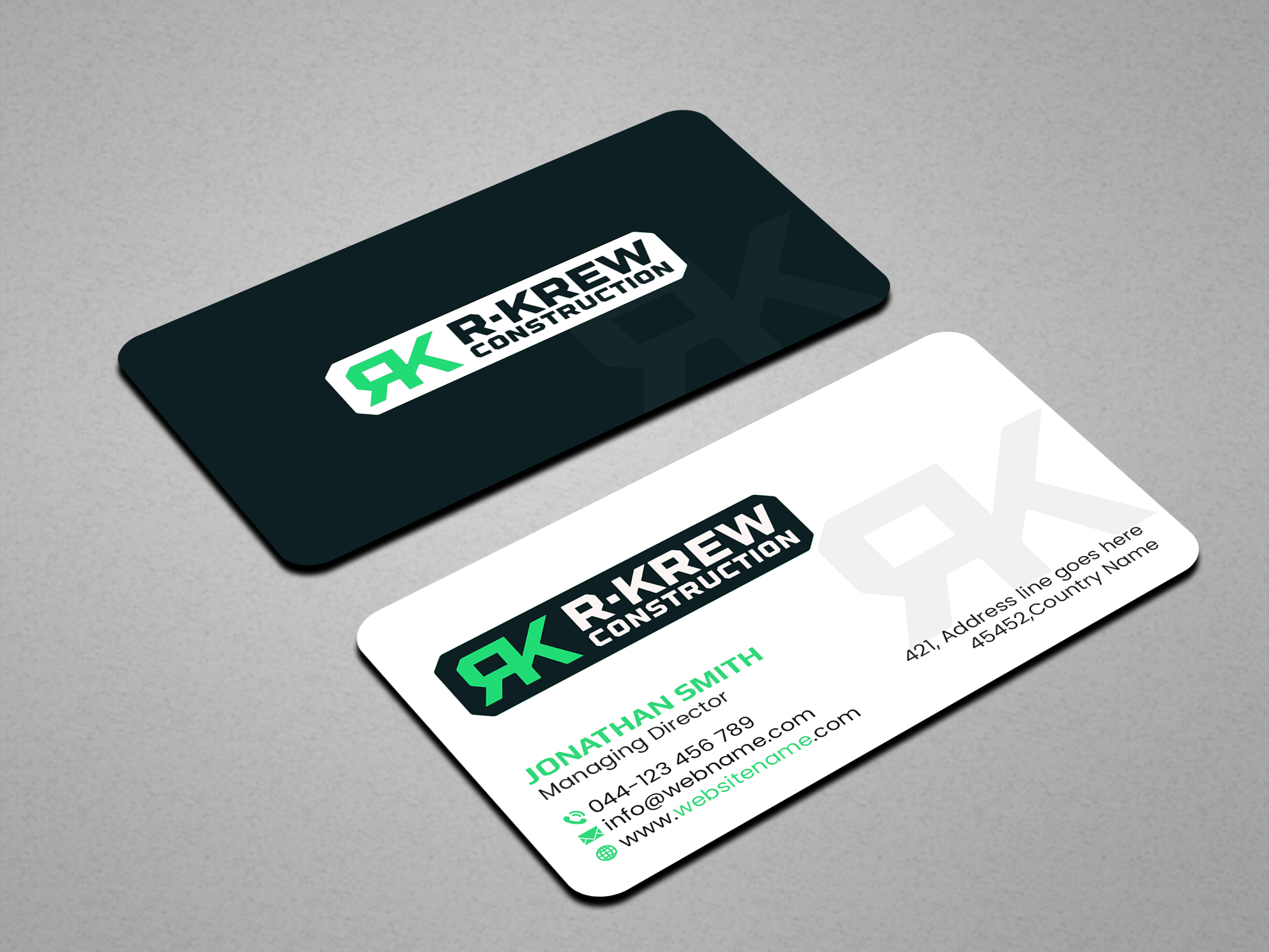 Business Card Design by Creations Box 2015 for RKREW Construction | Design #32189156