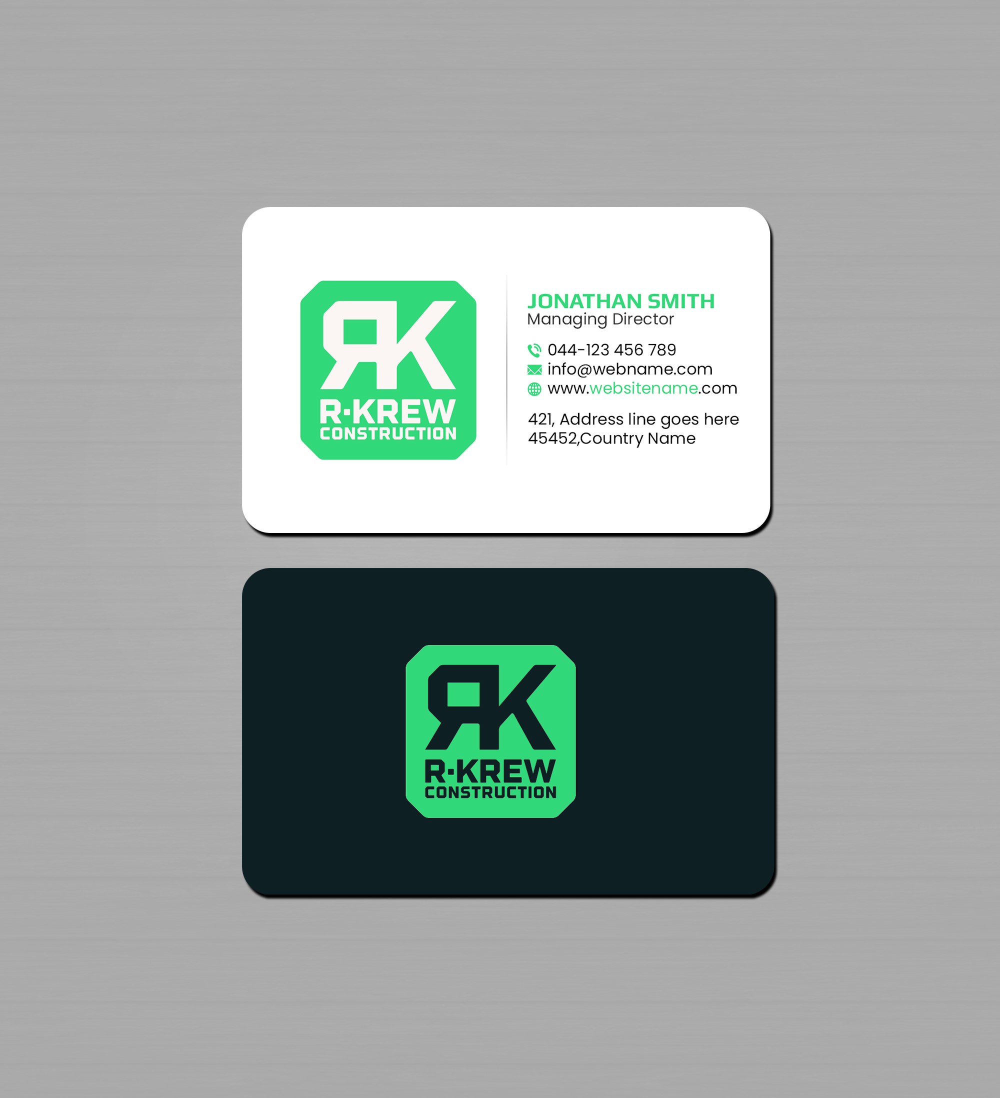 Diseño de Tarjeta de Presentación por Creations Box 2015 para RKREW Construction | Diseño #32189157