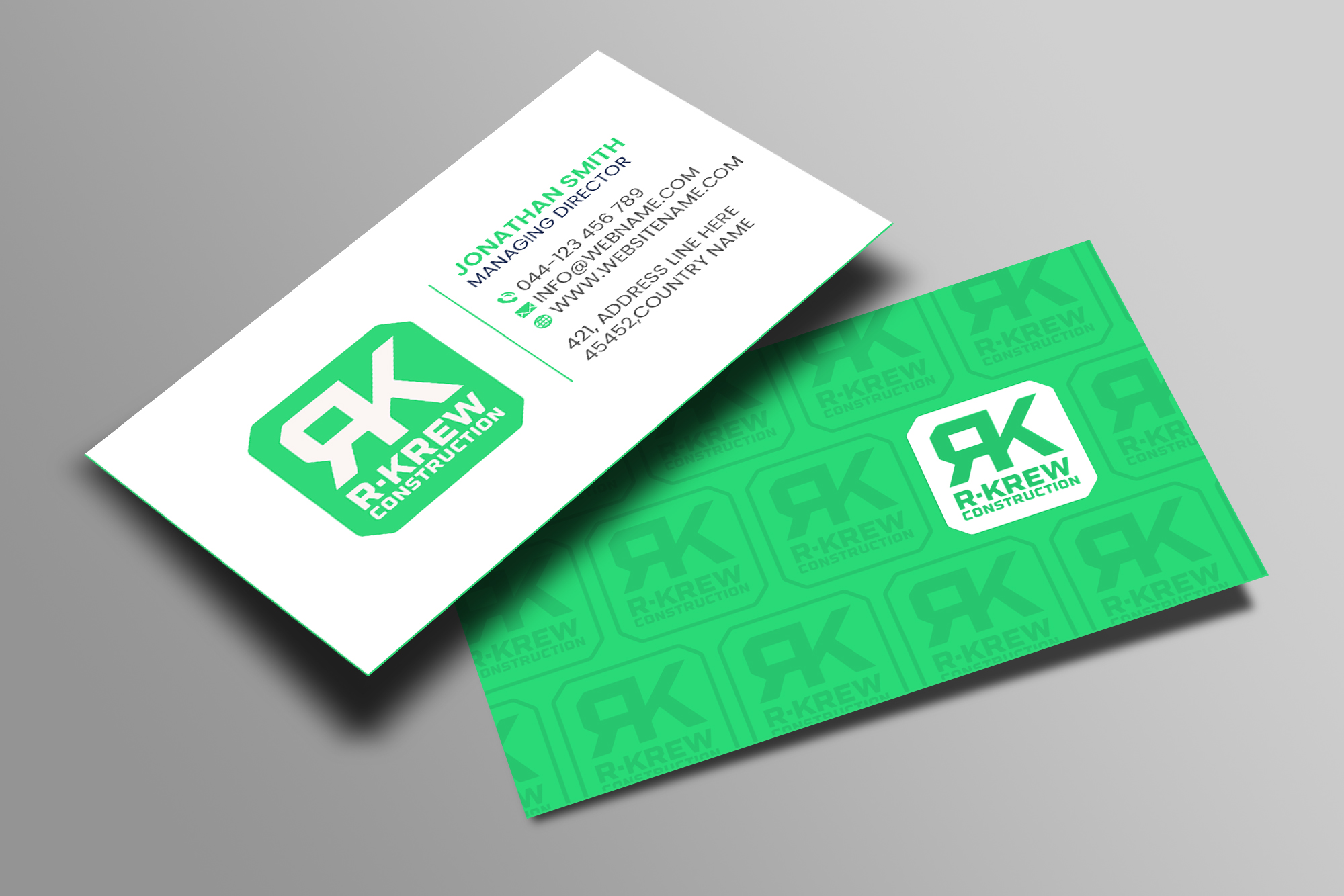 Diseño de Tarjeta de Presentación por Creations Box 2015 para RKREW Construction | Diseño #32189163