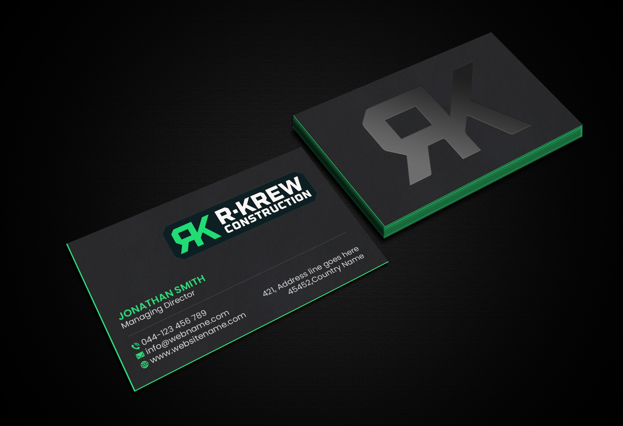 Diseño de Tarjeta de Presentación por Creations Box 2015 para RKREW Construction | Diseño #32189168