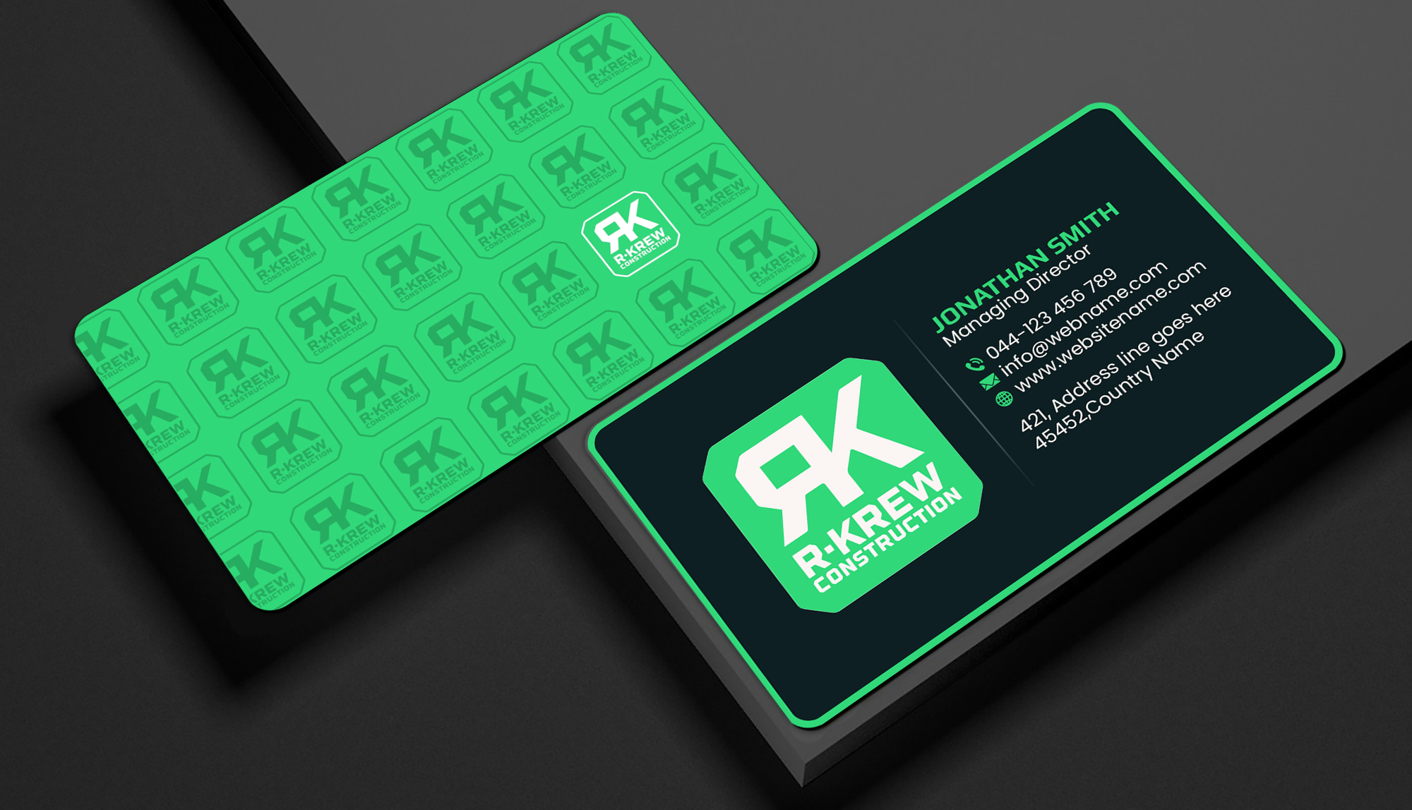 Diseño de Tarjeta de Presentación por Creations Box 2015 para RKREW Construction | Diseño #32189537