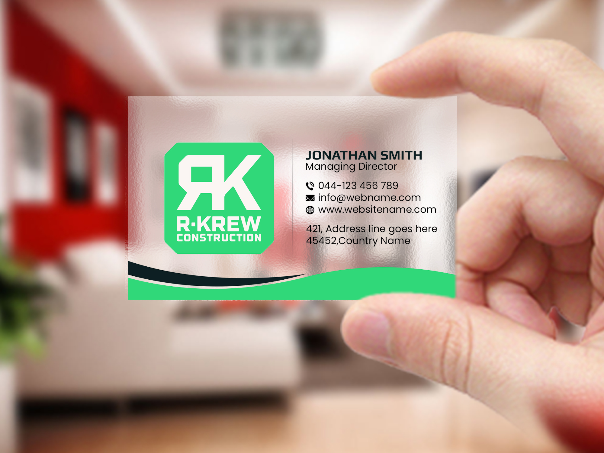 Diseño de Tarjeta de Presentación por Creations Box 2015 para RKREW Construction | Diseño #32189538