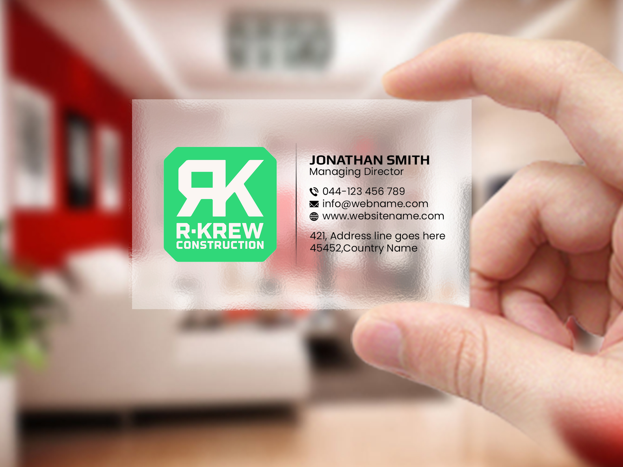 Diseño de Tarjeta de Presentación por Creations Box 2015 para RKREW Construction | Diseño #32189542