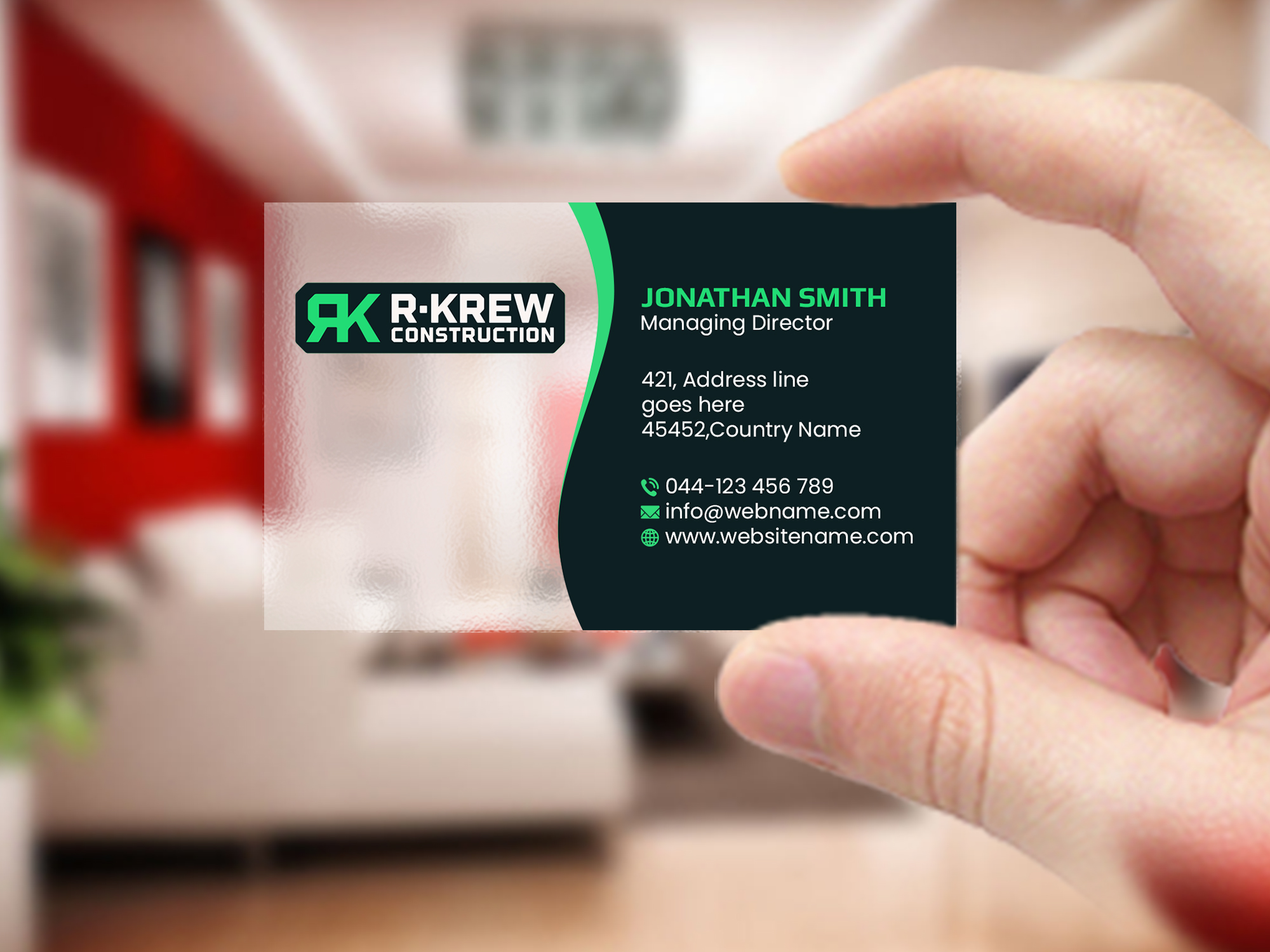 Business Card Design by Creations Box 2015 for RKREW Construction | Design #32189543