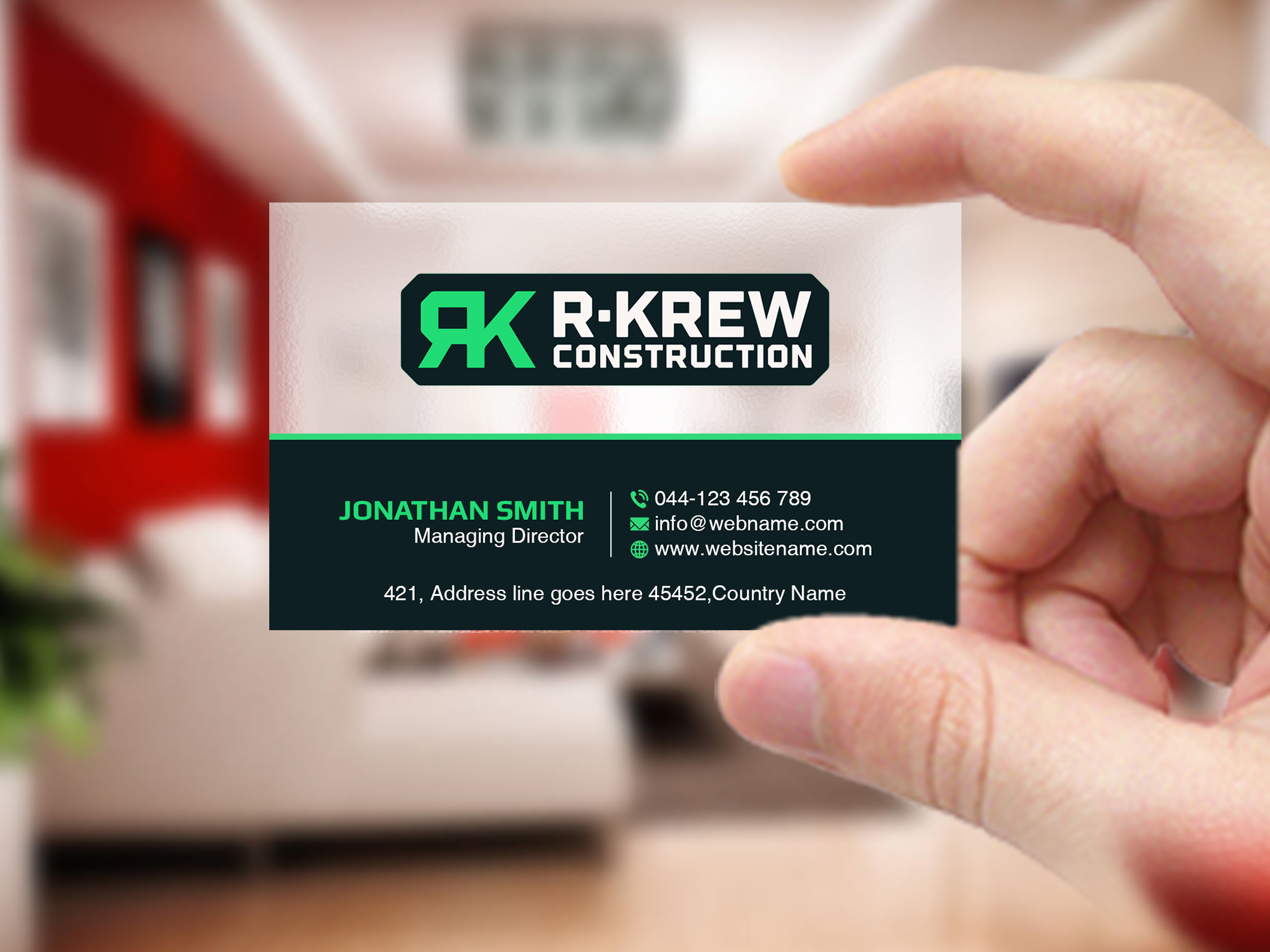 Business Card Design by Creations Box 2015 for RKREW Construction | Design #32189544