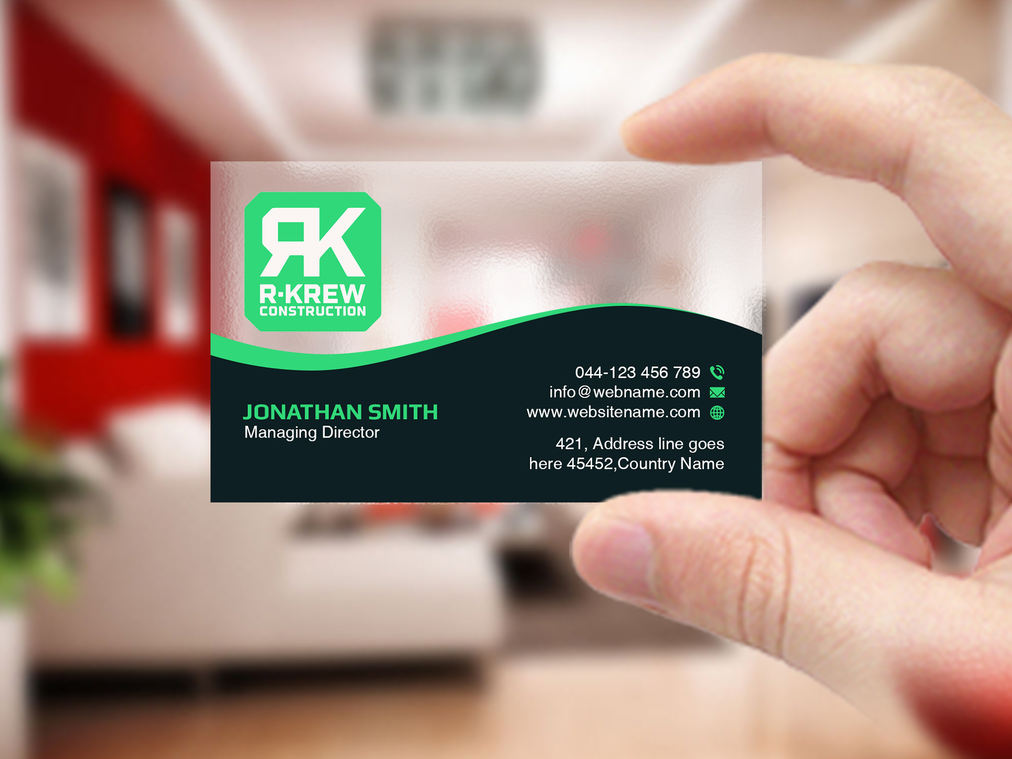 Business Card Design by Creations Box 2015 for RKREW Construction | Design #32189546