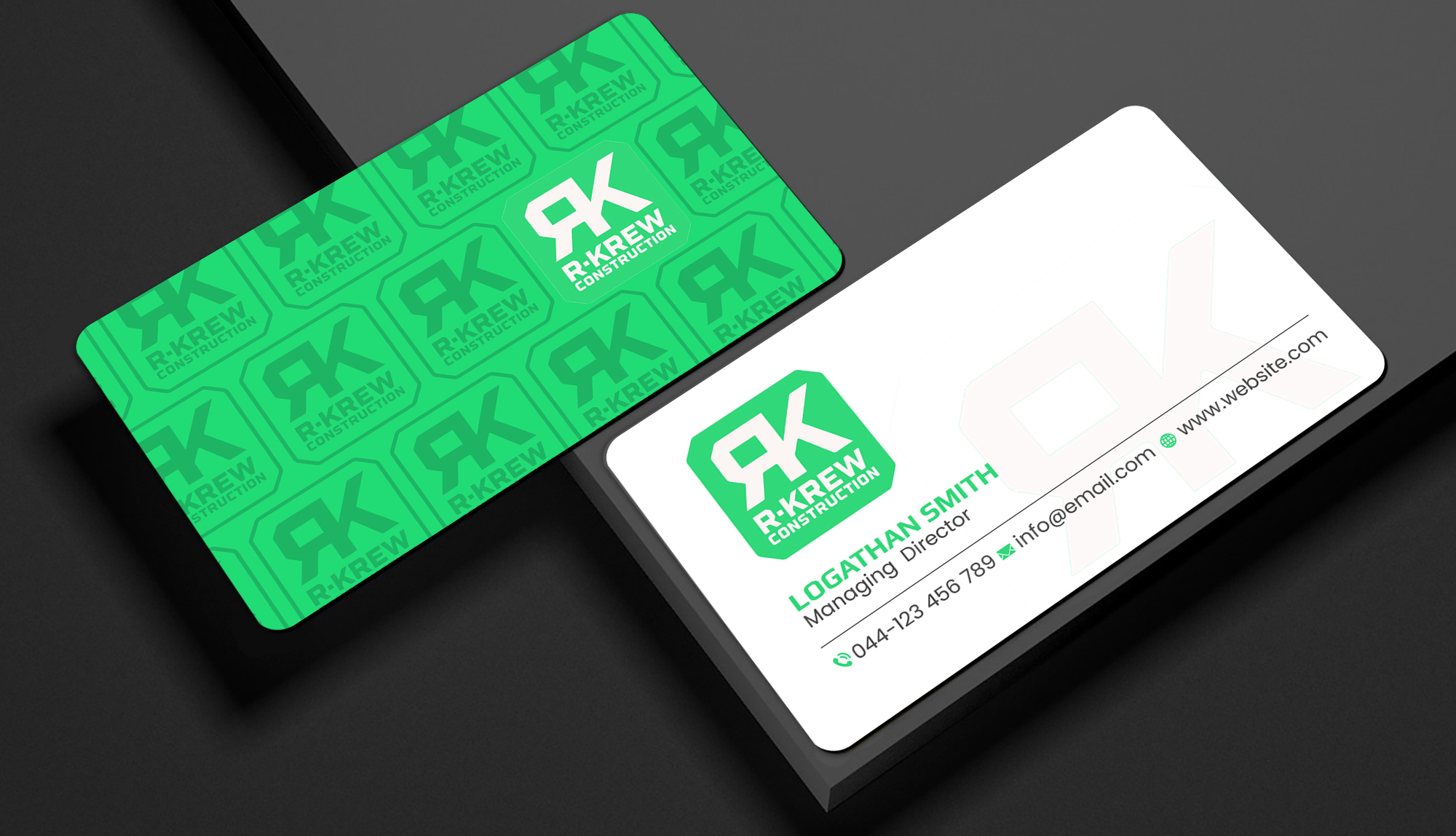 Business Card Design by Creations Box 2015 for RKREW Construction | Design #32190324