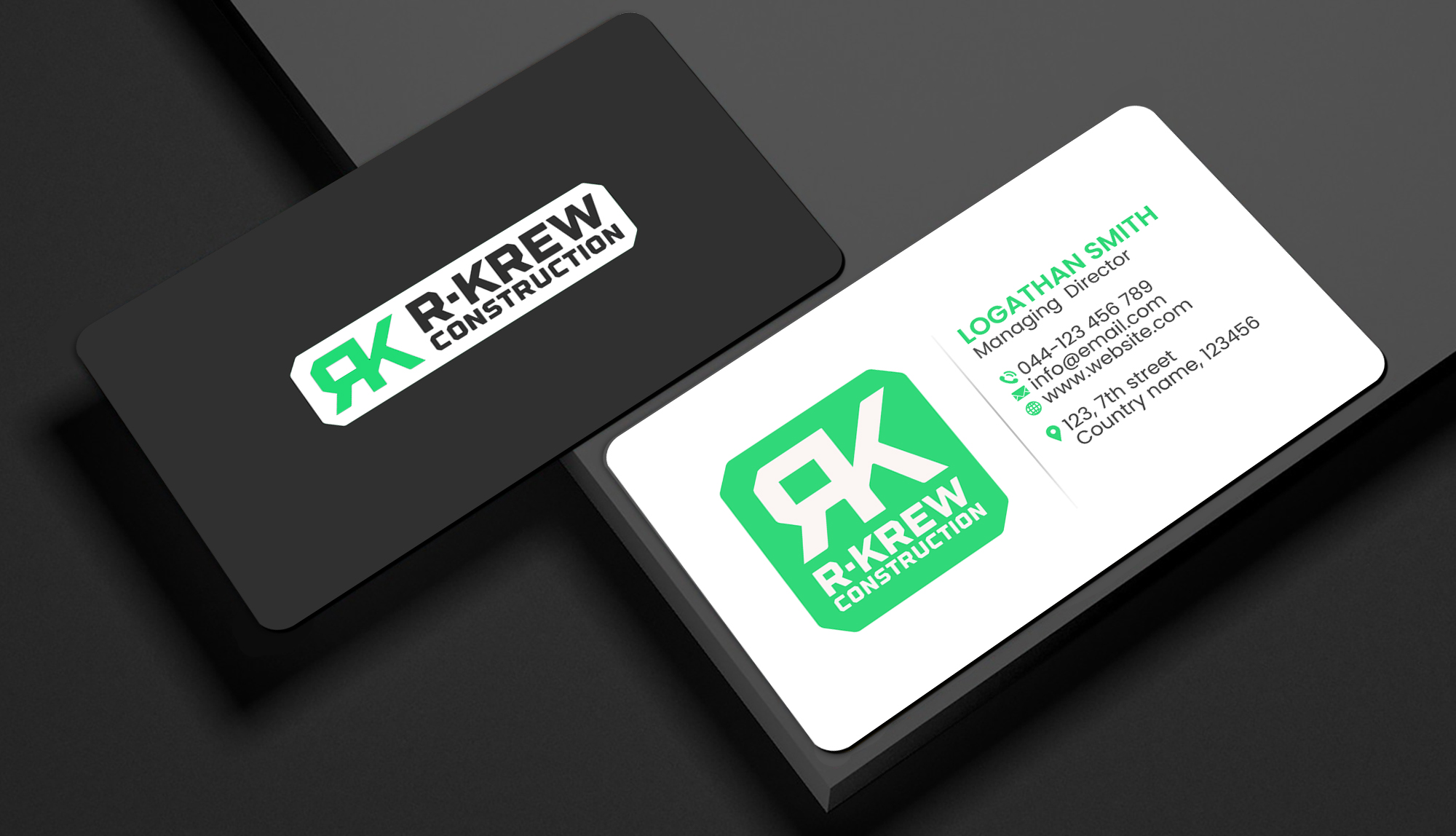 Diseño de Tarjeta de Presentación por Creations Box 2015 para RKREW Construction | Diseño #32190327