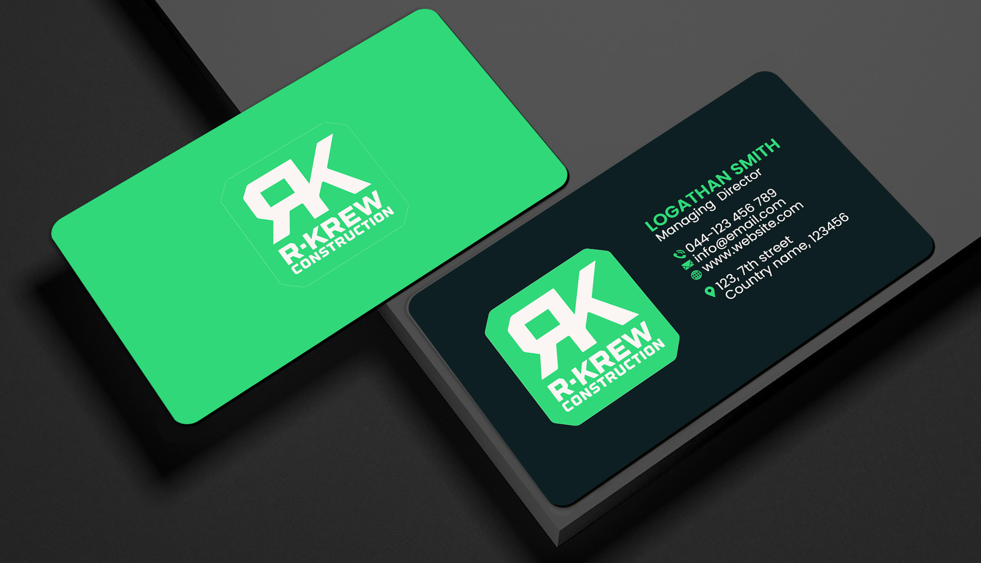 Business Card Design by Creations Box 2015 for RKREW Construction | Design #32190330