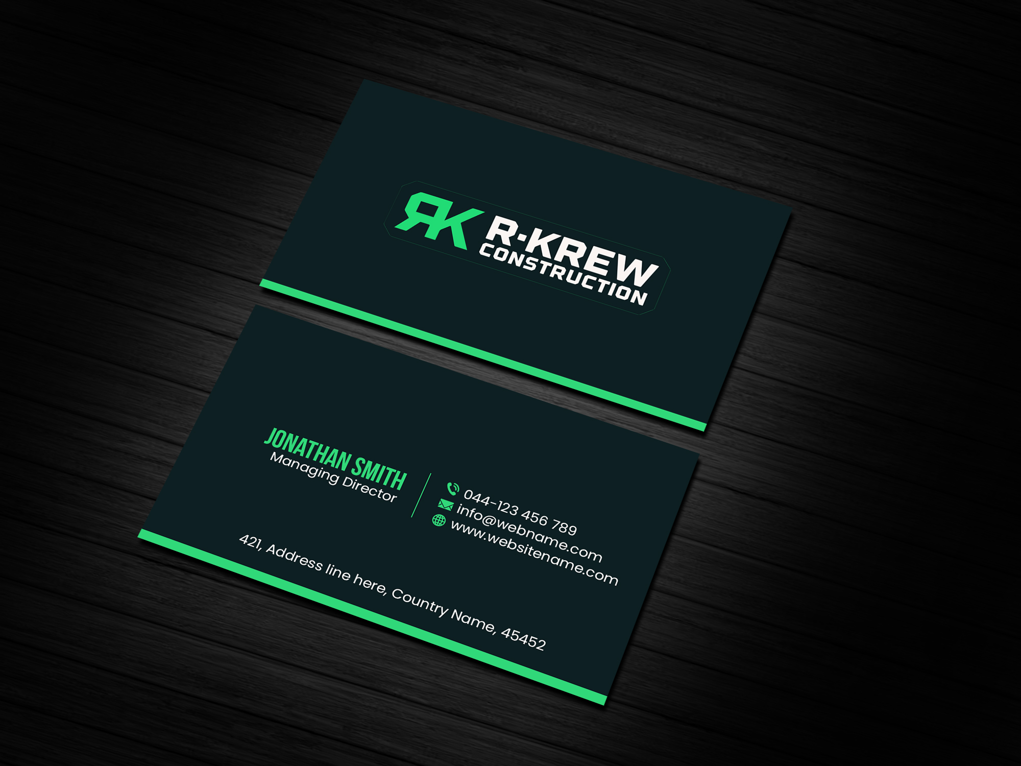 Diseño de Tarjeta de Presentación por Creations Box 2015 para RKREW Construction | Diseño #32190333