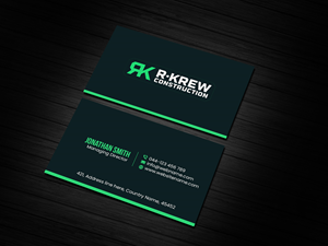 Business Card Design by Creations Box 2015 for RKREW Construction | Design: #32190333