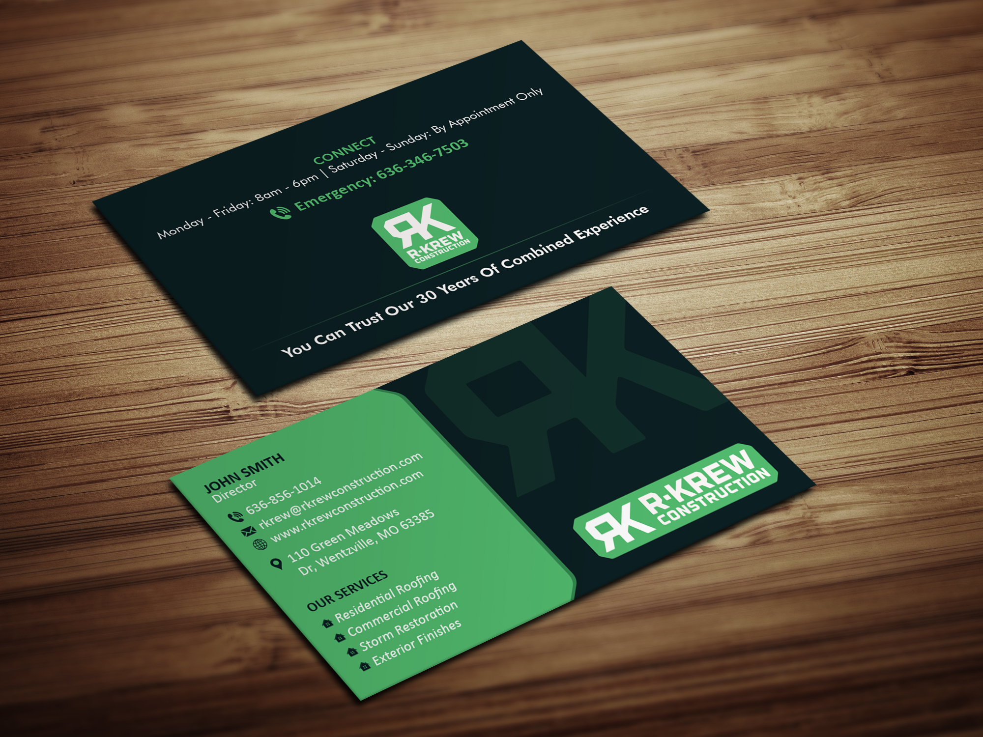 Business Card Design by Magic of Art for RKREW Construction | Design #32200696