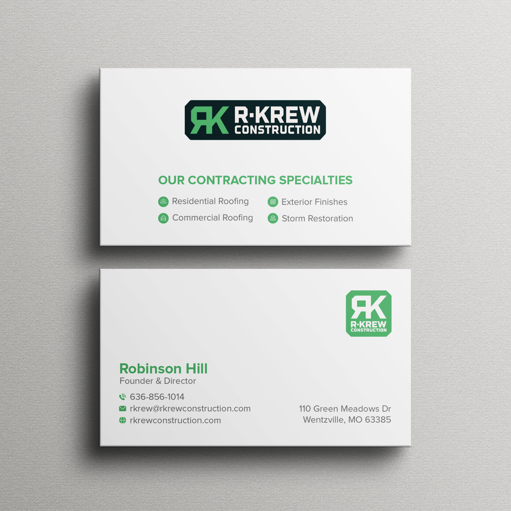 Business Card Design by Bikash Das for RKREW Construction | Design #32193219