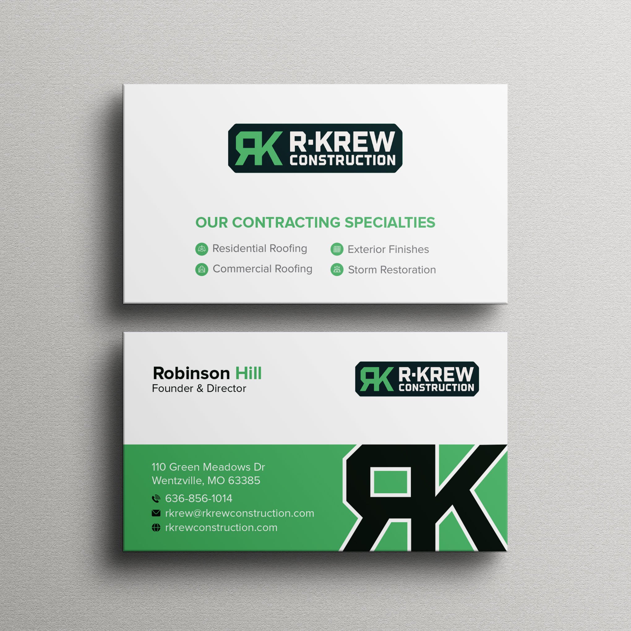 Business Card Design by Bikash Das for RKREW Construction | Design #32193708