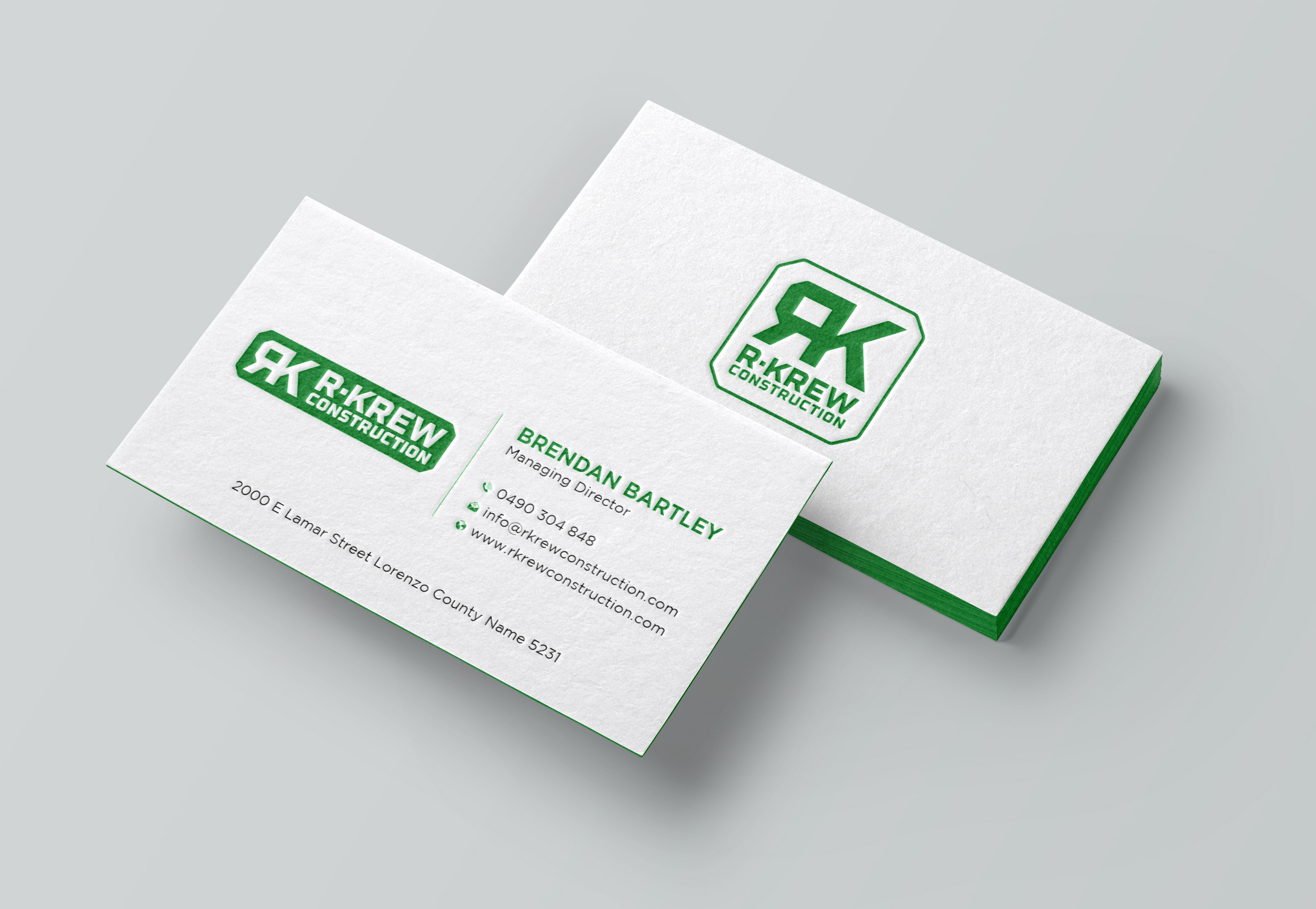 Business Card Design by Uttom 2 for RKREW Construction | Design #32174482