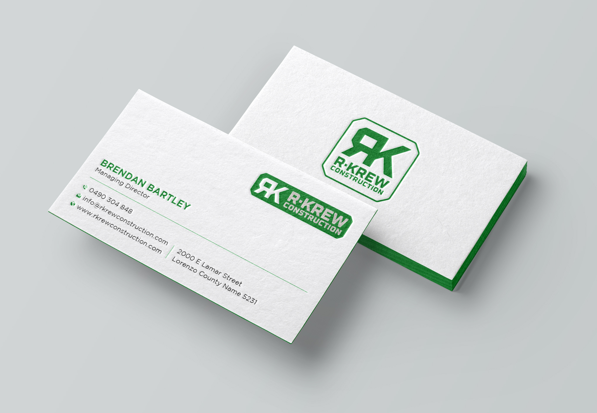 Business Card Design by Uttom 2 for RKREW Construction | Design #32174488