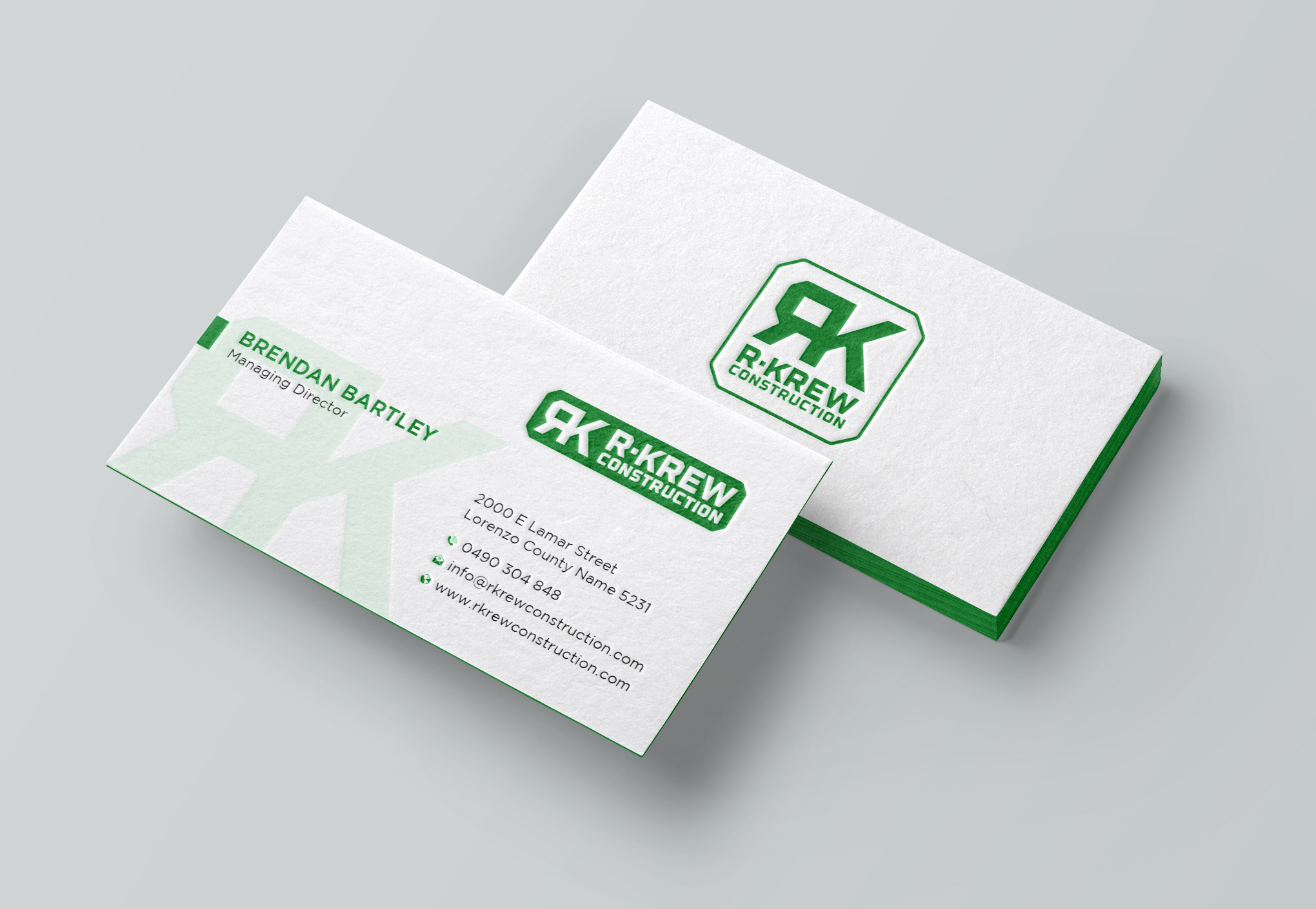 Business Card Design by Uttom 2 for RKREW Construction | Design #32174489