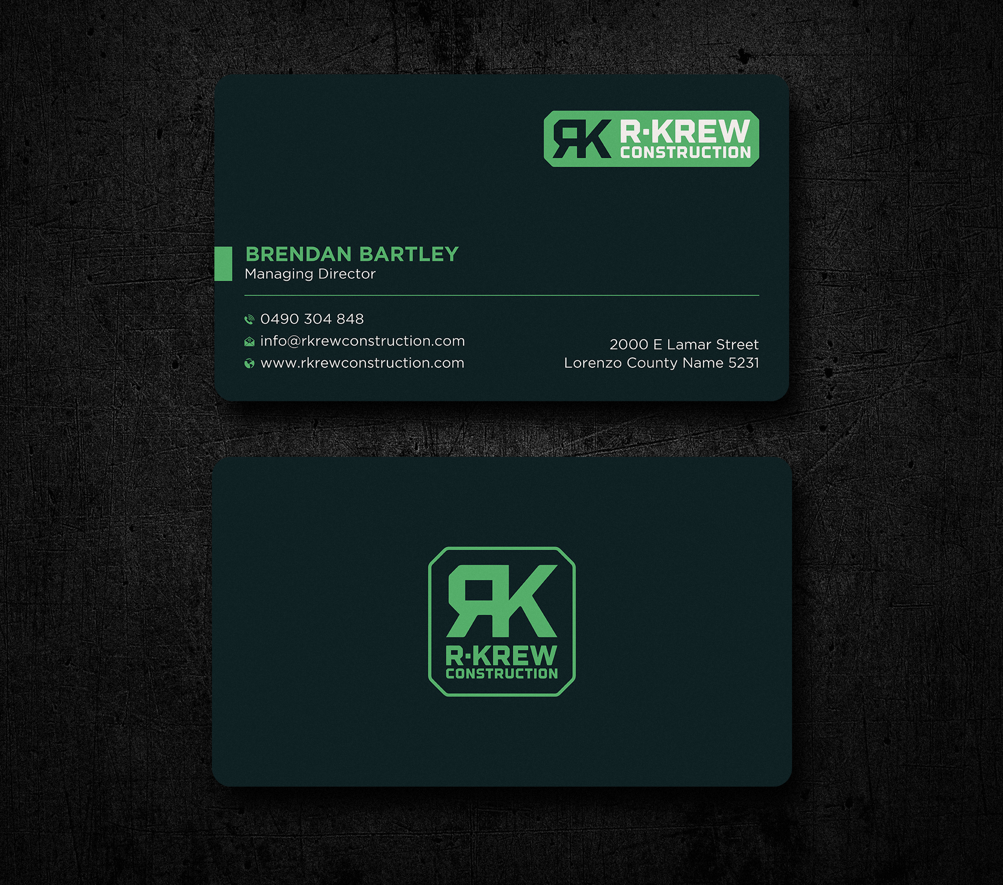 Diseño de Tarjeta de Presentación por Uttom 2 para RKREW Construction | Diseño #32174709