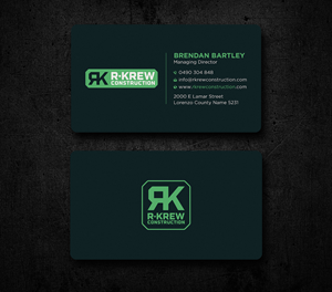 Business Card Design by Uttom 2 for RKREW Construction | Design: #32174710