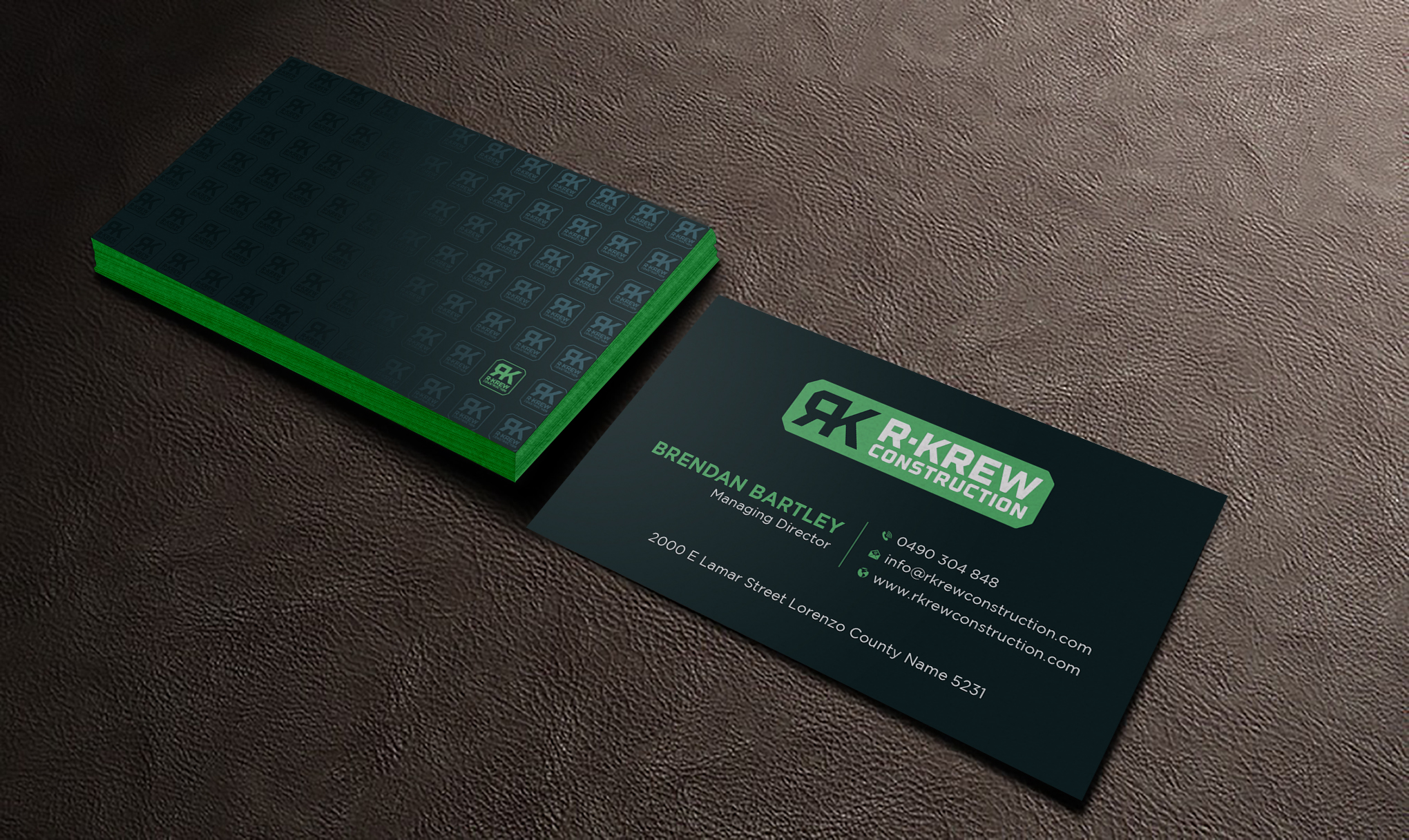 Business Card Design by Uttom 2 for RKREW Construction | Design #32174719