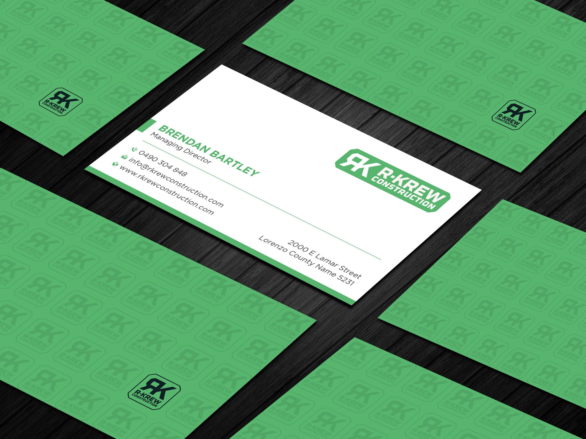 Business Card Design by Uttom 2 for RKREW Construction | Design #32174725