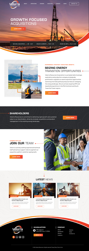 Web Design by Blue Sparrow for Tunnel Energy Partners | Design: #32192652