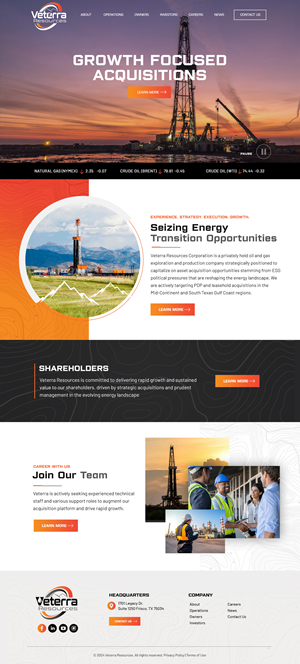 Web Design by Blue Sparrow for Tunnel Energy Partners | Design: #32192757