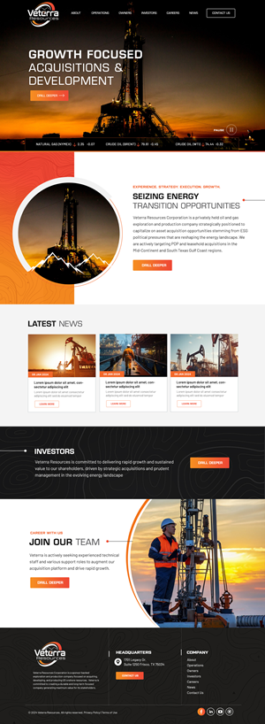 Web Design by Blue Sparrow for Tunnel Energy Partners | Design: #32196184