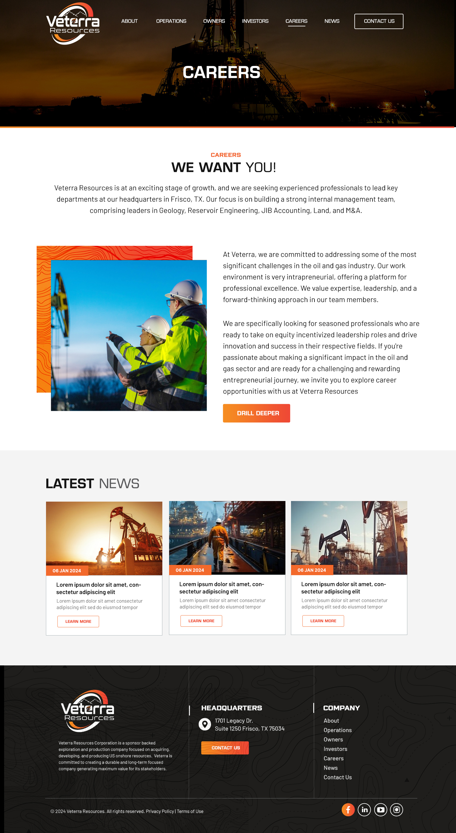 Diseño Web por Blue Sparrow para Tunnel Energy Partners | Diseño #32196685