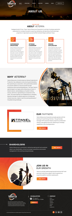 Web Design by Blue Sparrow for Tunnel Energy Partners | Design: #32203881