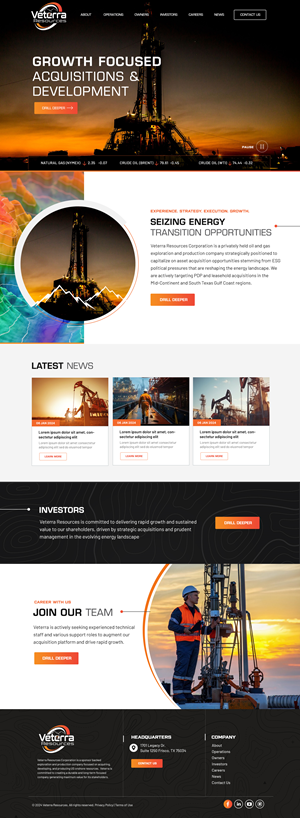 Web Design by Blue Sparrow for Tunnel Energy Partners | Design: #32204244