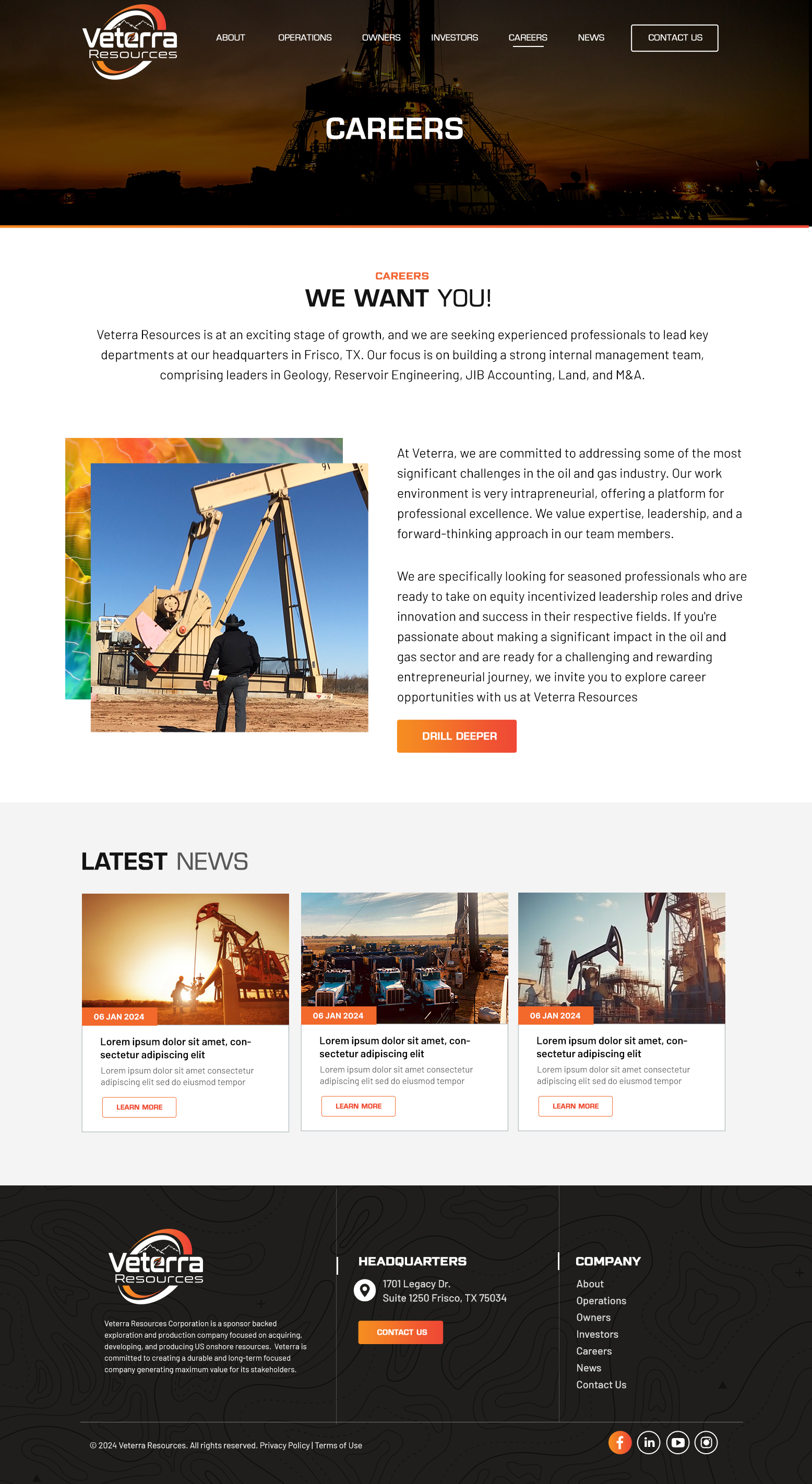 Web Design by Blue Sparrow for Tunnel Energy Partners | Design #32208119