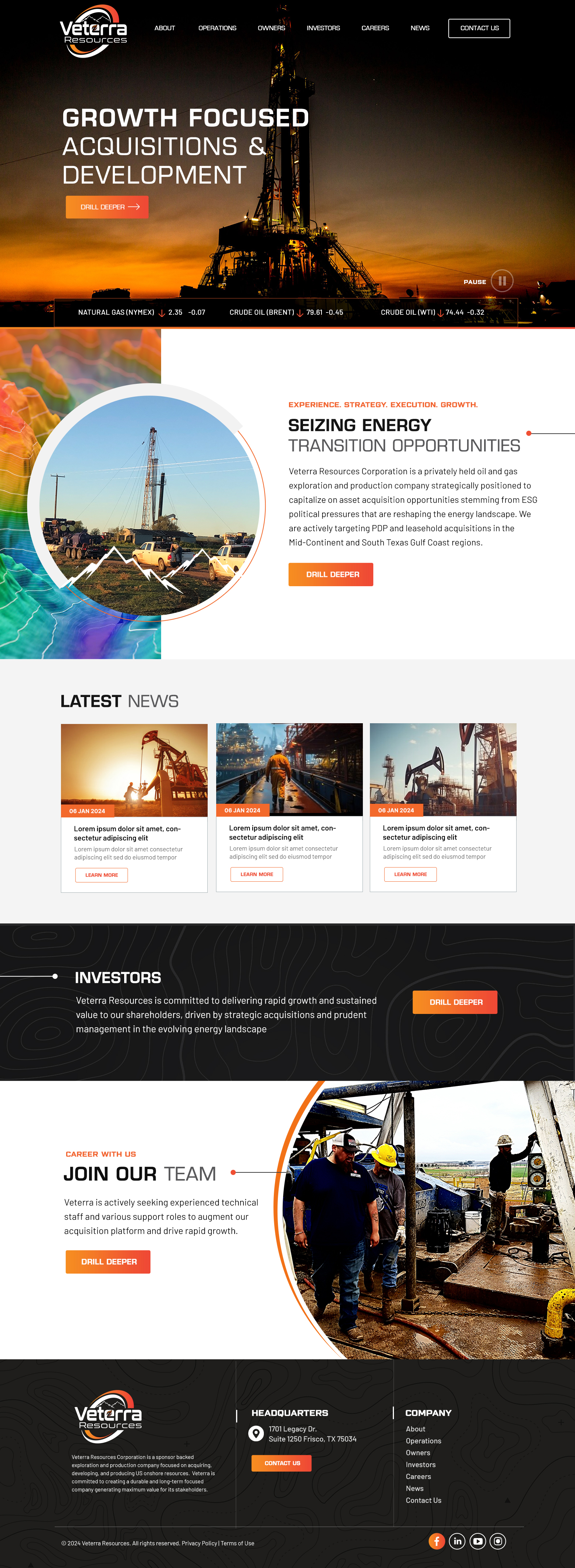 Web Design by Blue Sparrow for Tunnel Energy Partners | Design #32213381