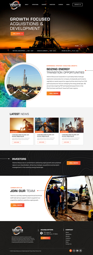 Web Design by Blue Sparrow for Tunnel Energy Partners | Design: #32213381