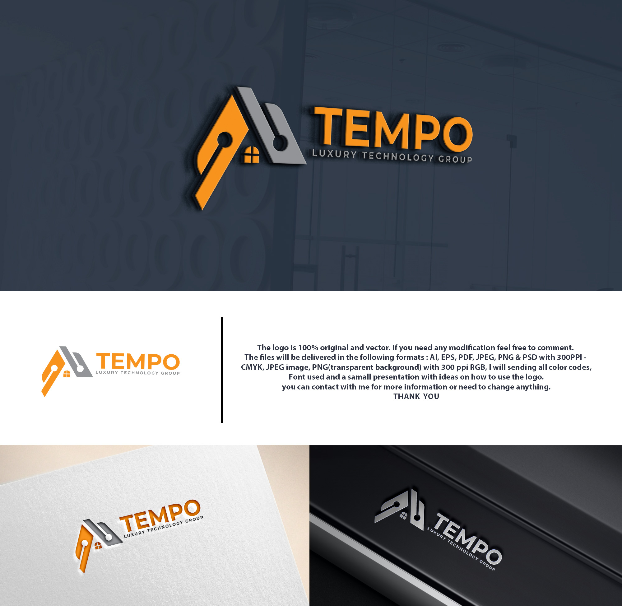 Logo Design by DesignHour for Tempo Luxury Technology Group | Design #32249392