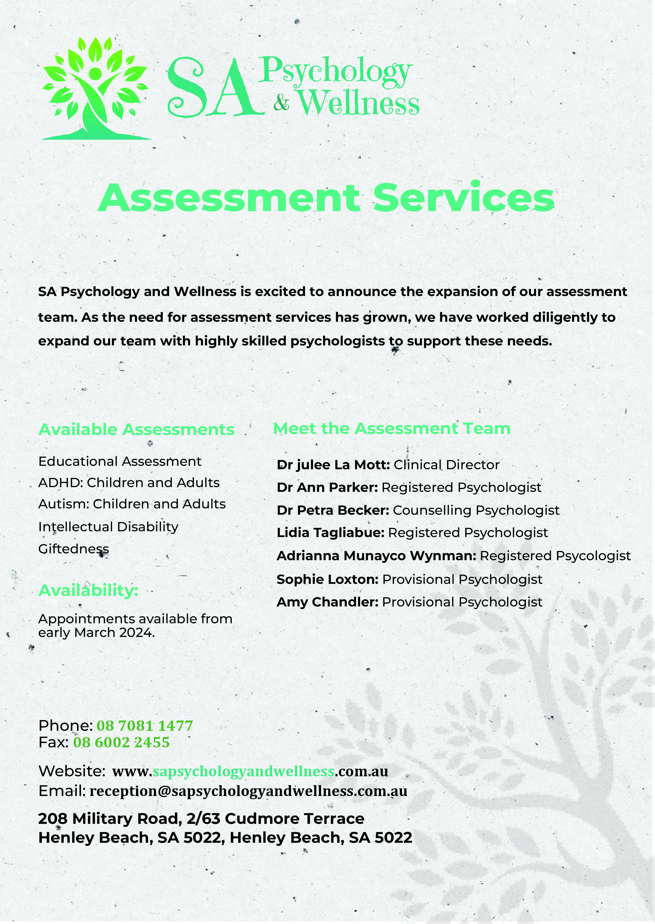 Flyer Design by ecorokerz for SA Psychology & Wellness | Design #32219032