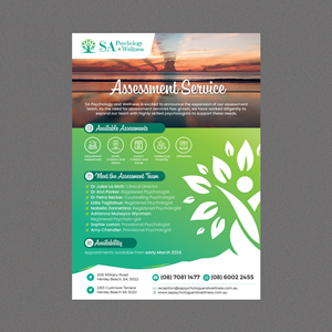 Design de Flyer par Stan$oul pour SA Psychology & Wellness | Design : #32211647